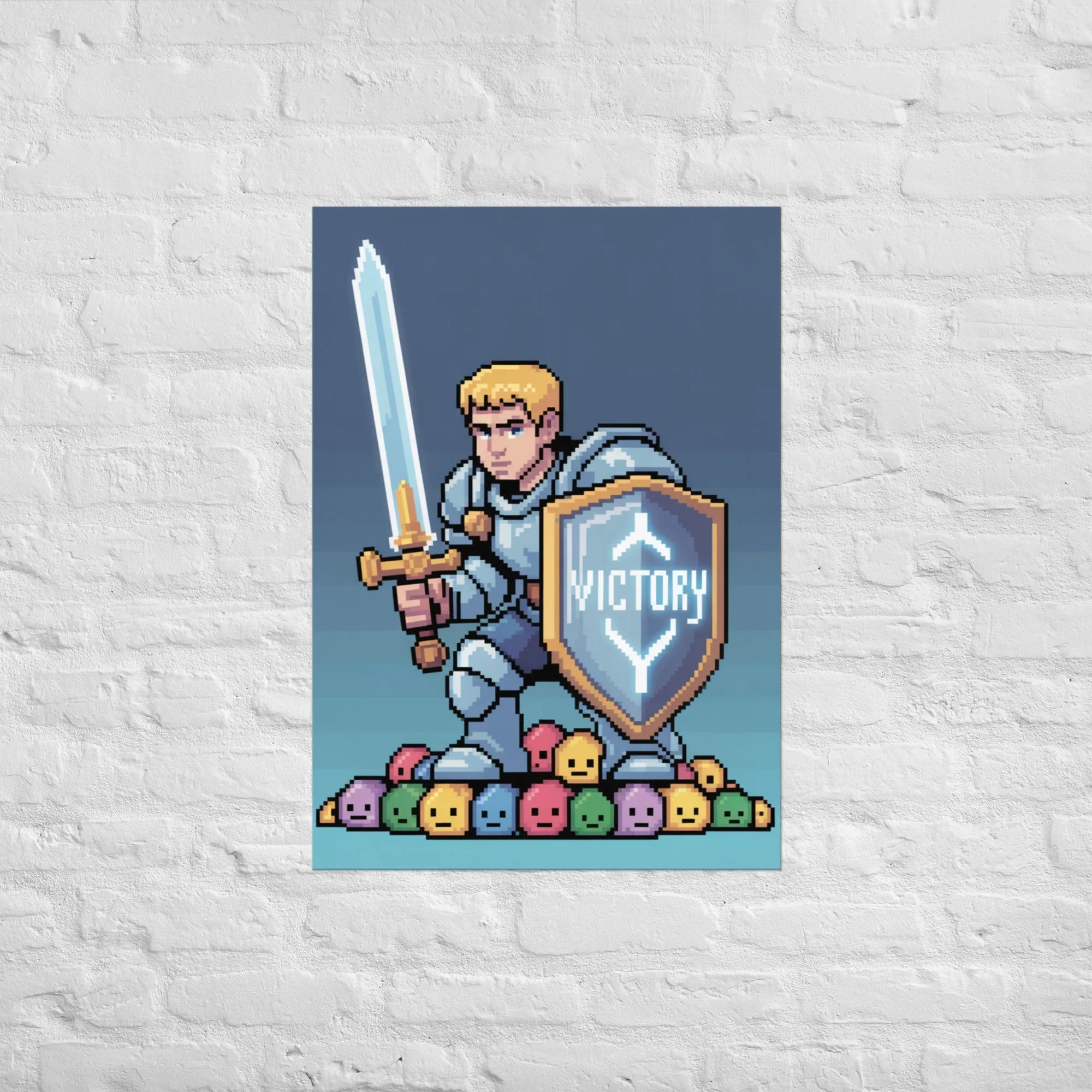 Retro Pixel Art Gaming Poster – Cool 16x16 Vaporwave Wall Print for Gamers - RaZits