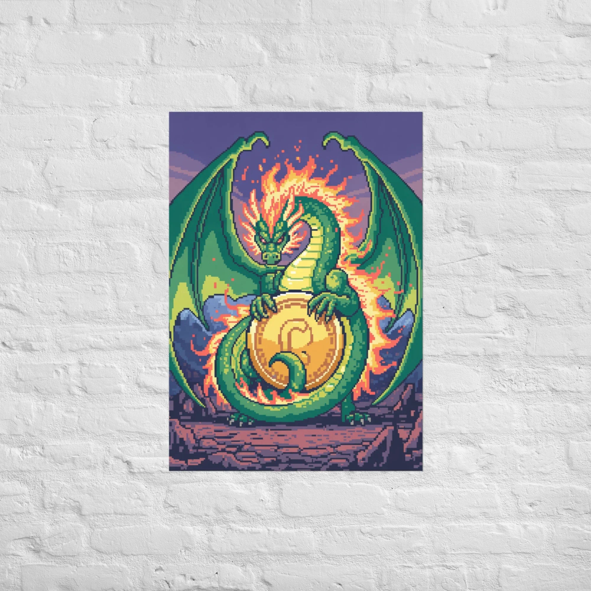 Pixel Dragon Guardian Boss Battle Poster - RaZits