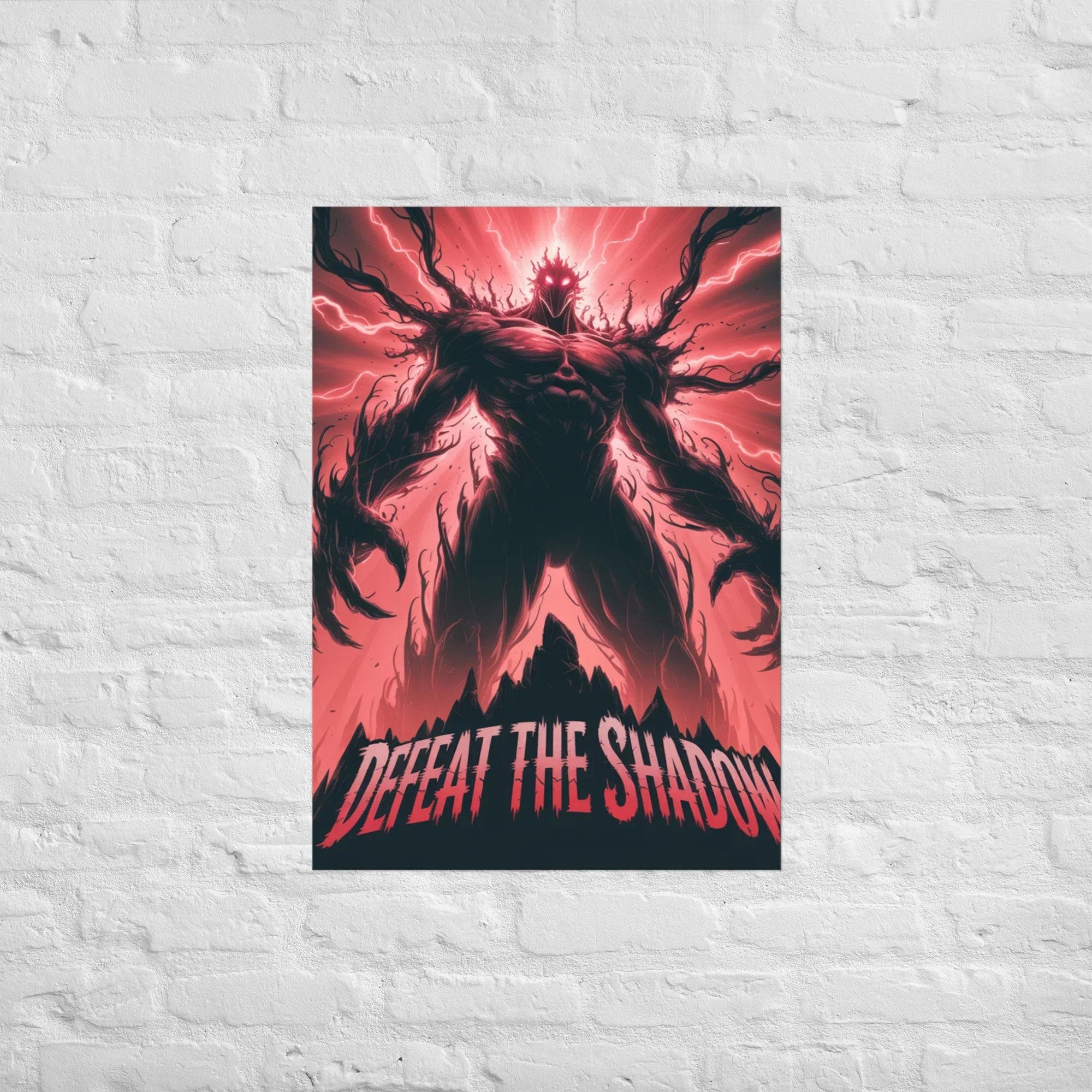 Defeat the Shadow Dark Fantasy Boss Battle Poster - RaZits