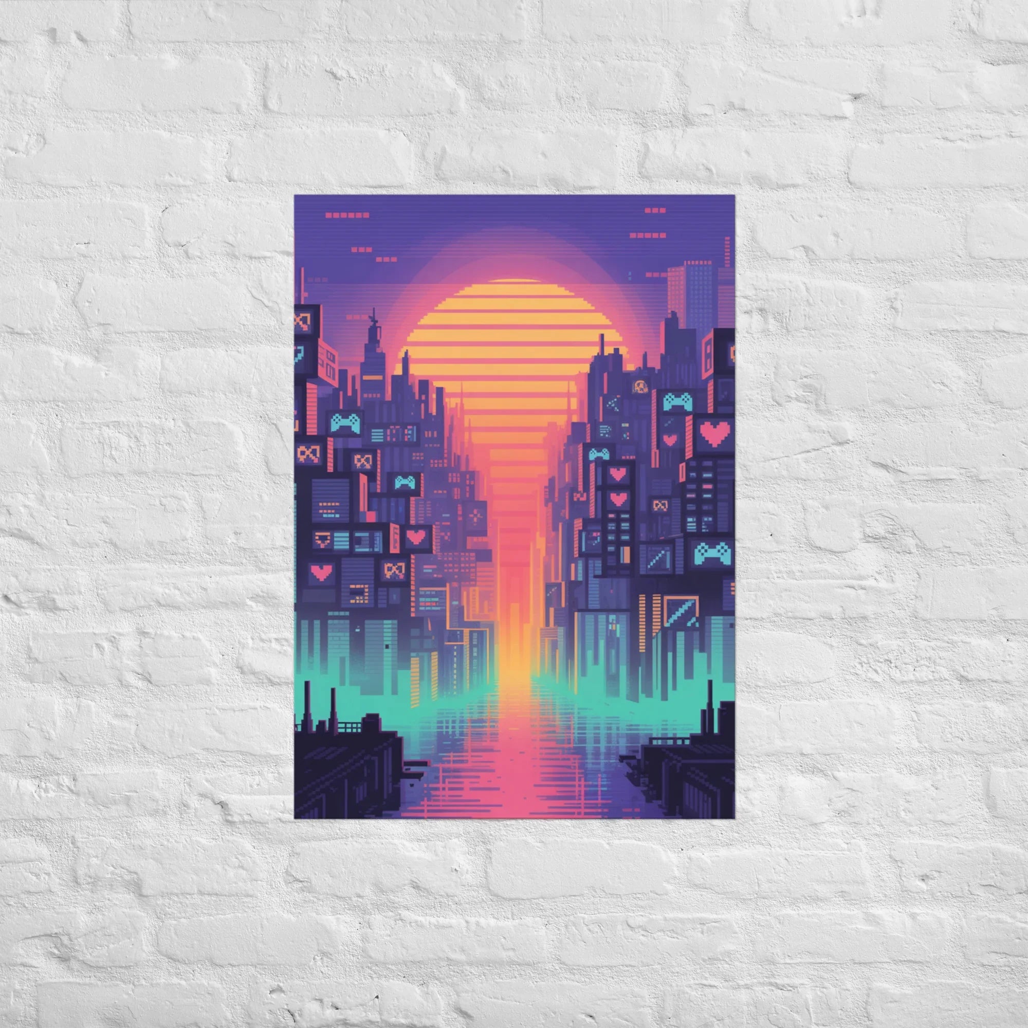 Neon Horizon - Cyberpunk City Gaming Poster - RaZits