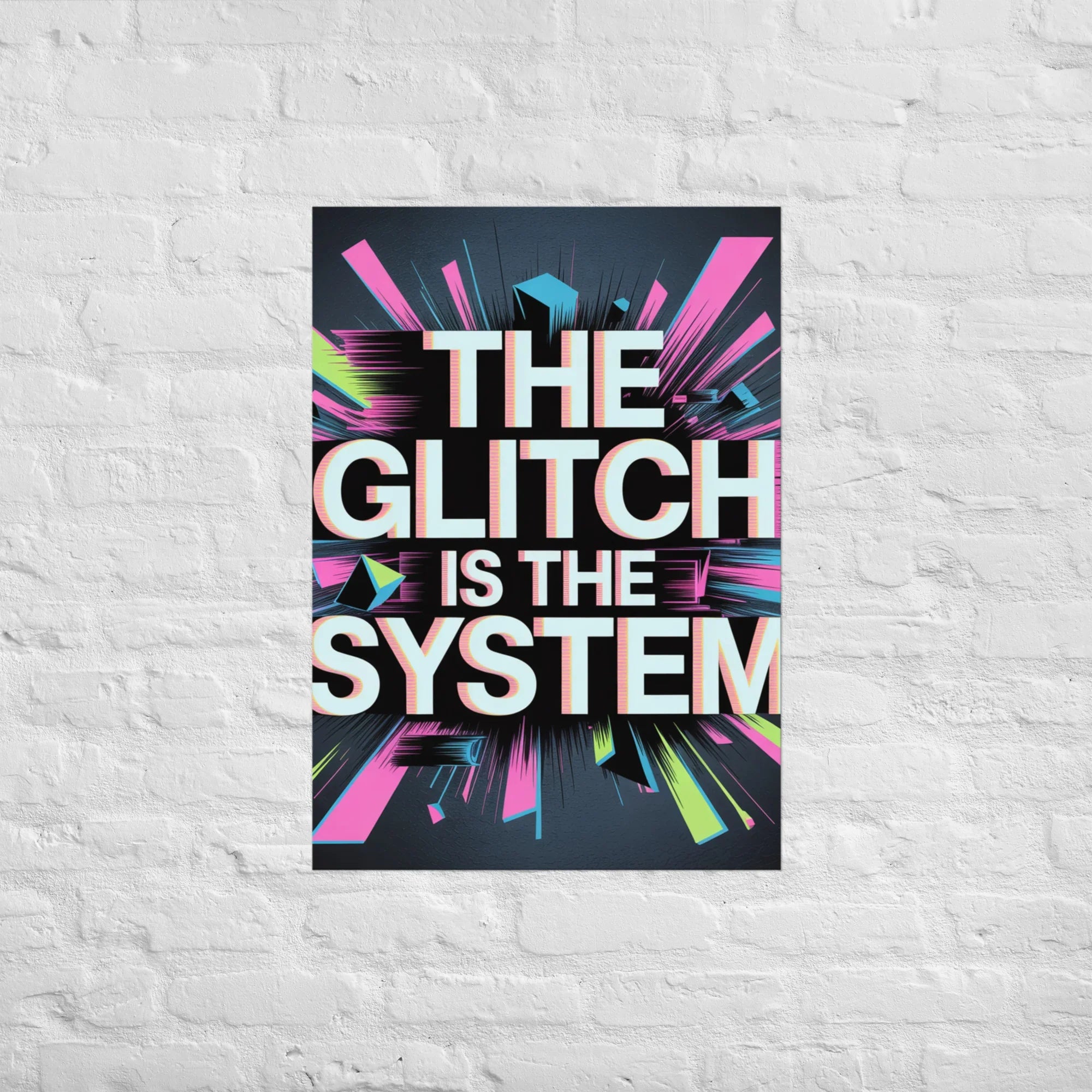The Glitch Is the System – Gamer Room Decor Retro Gaming Poster Wall Art - RaZits