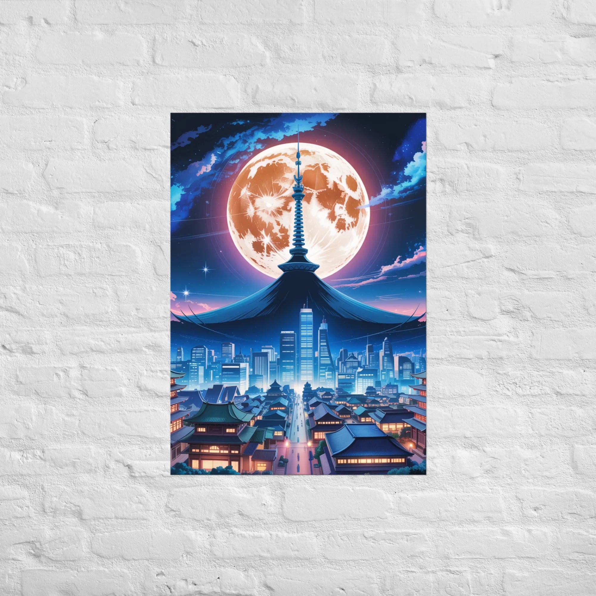 Cyberpunk City Art – Futuristic Anime Skyline Wall Decor - RaZits