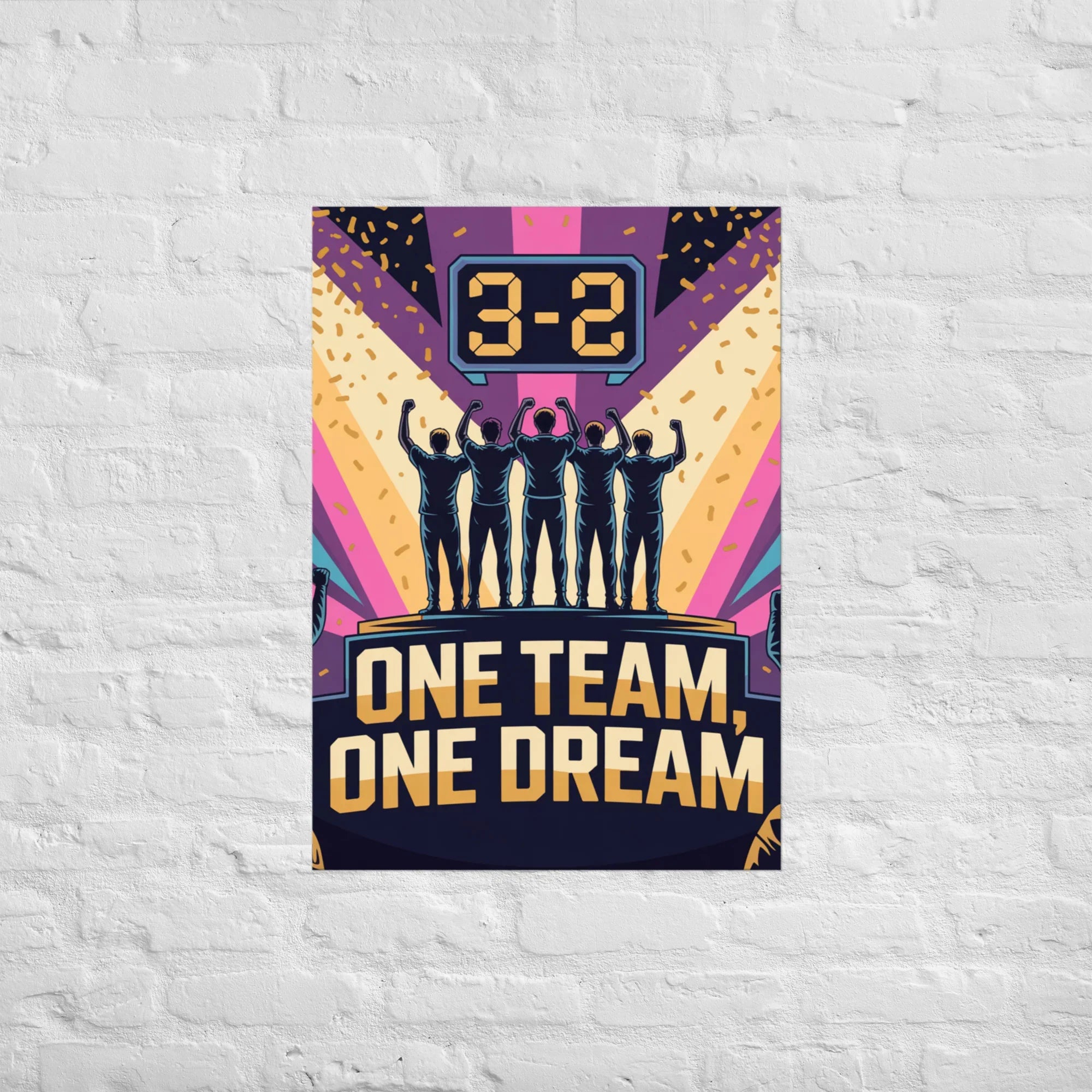 One Team, One Dream – Esports Teamwork Victory Poster - RaZits