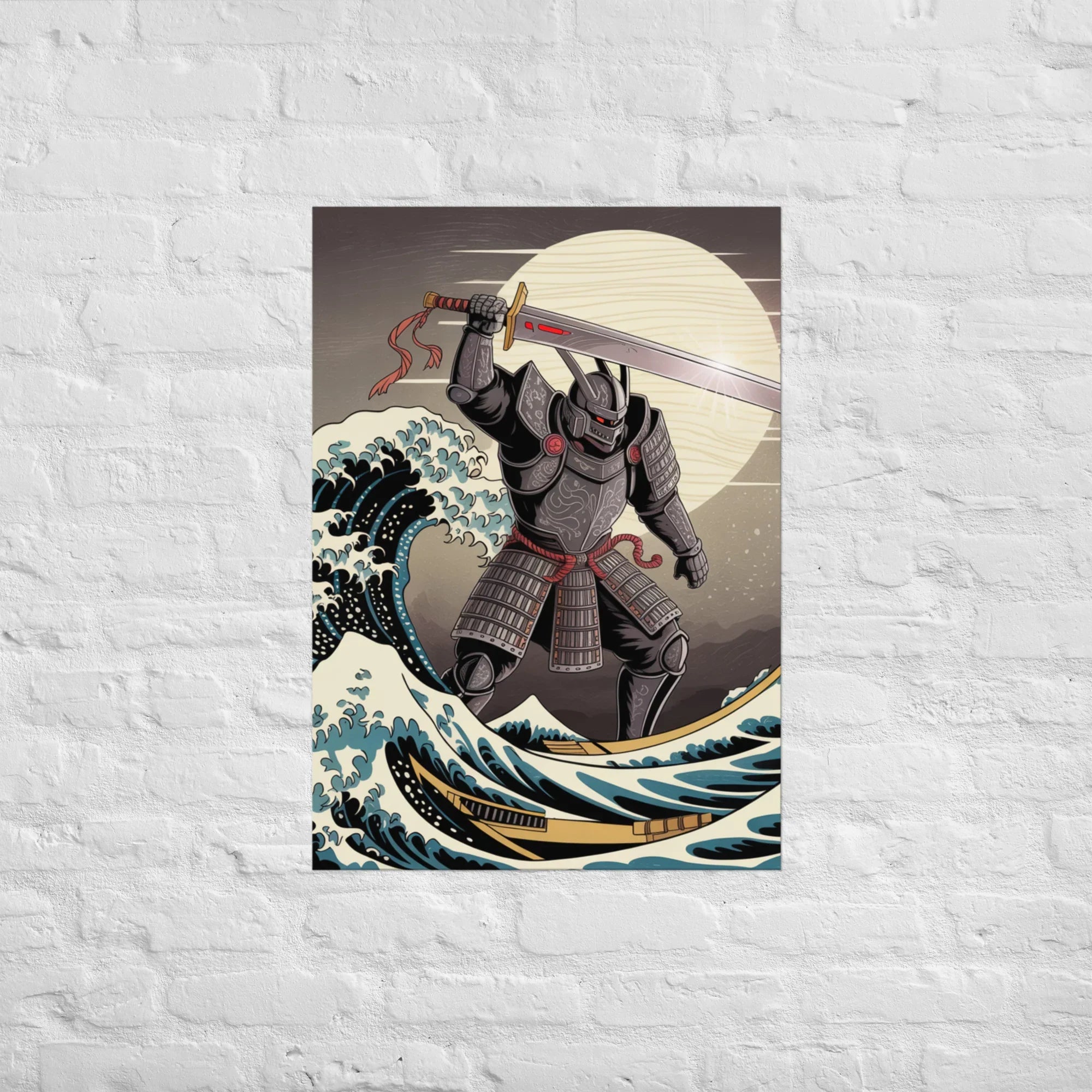 Cyber Samurai Wall Art – Katana Artwork Inspired by Japanese Wave & Mythology - RaZits