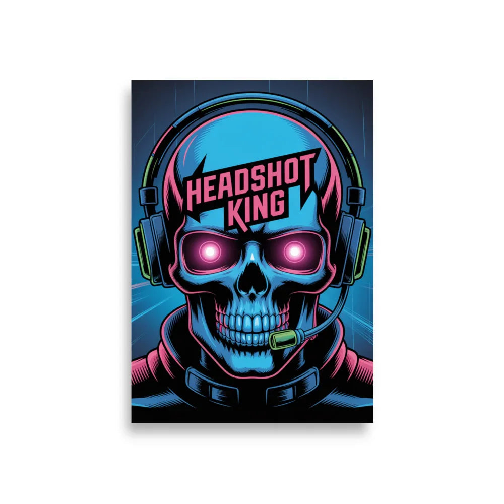 Headshot King – Cyberpunk Gamer Art for Futuristic Esports Room Decor - RaZits