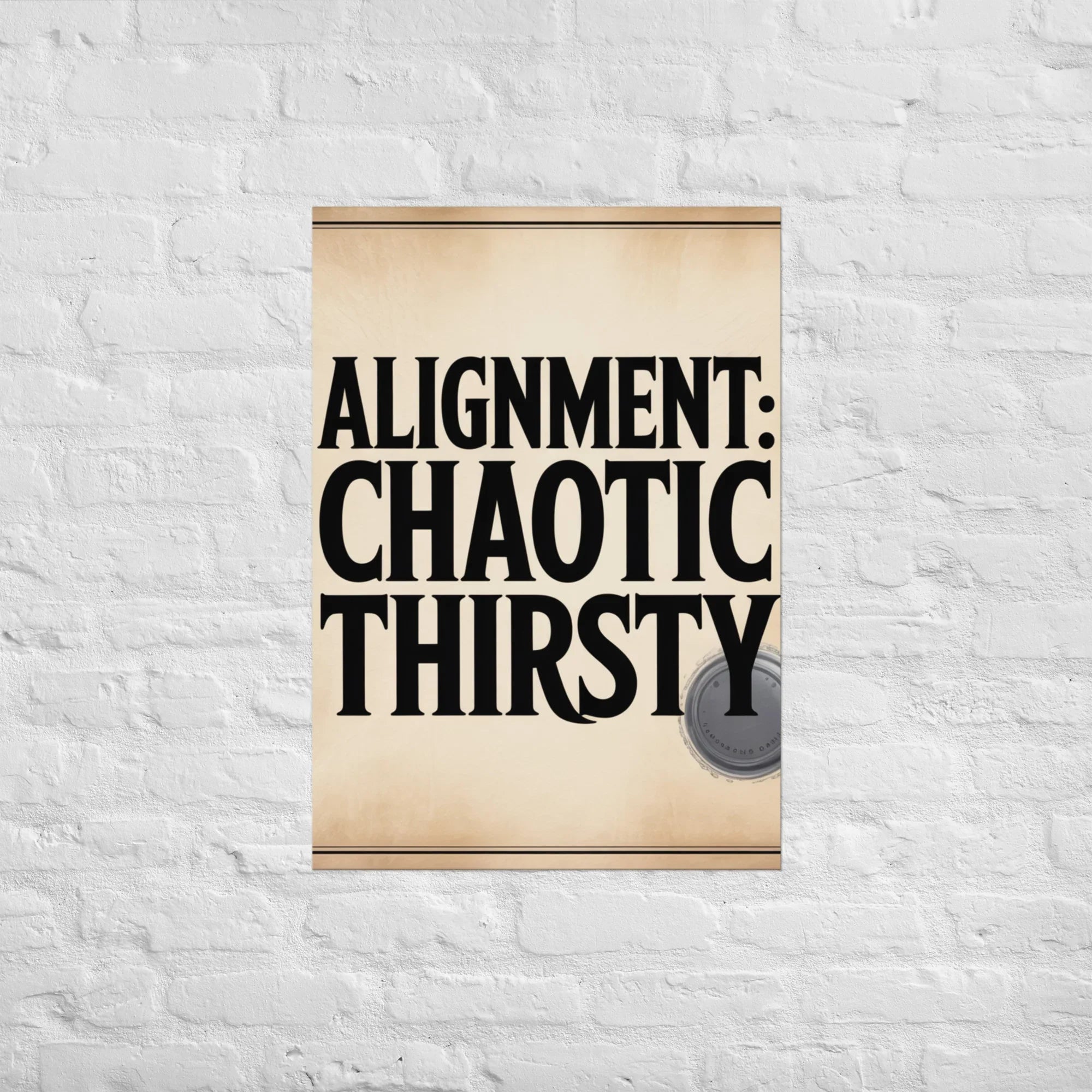 Chaotic Alignment Wall Print – Funny DnD Quote Art for Nerdy Gamer Decor - RaZits