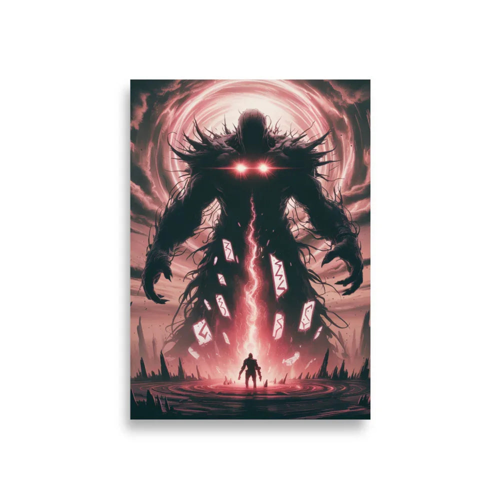 Eclipse of Titans – Dark Fantasy Boss Battle Art Print - RaZits