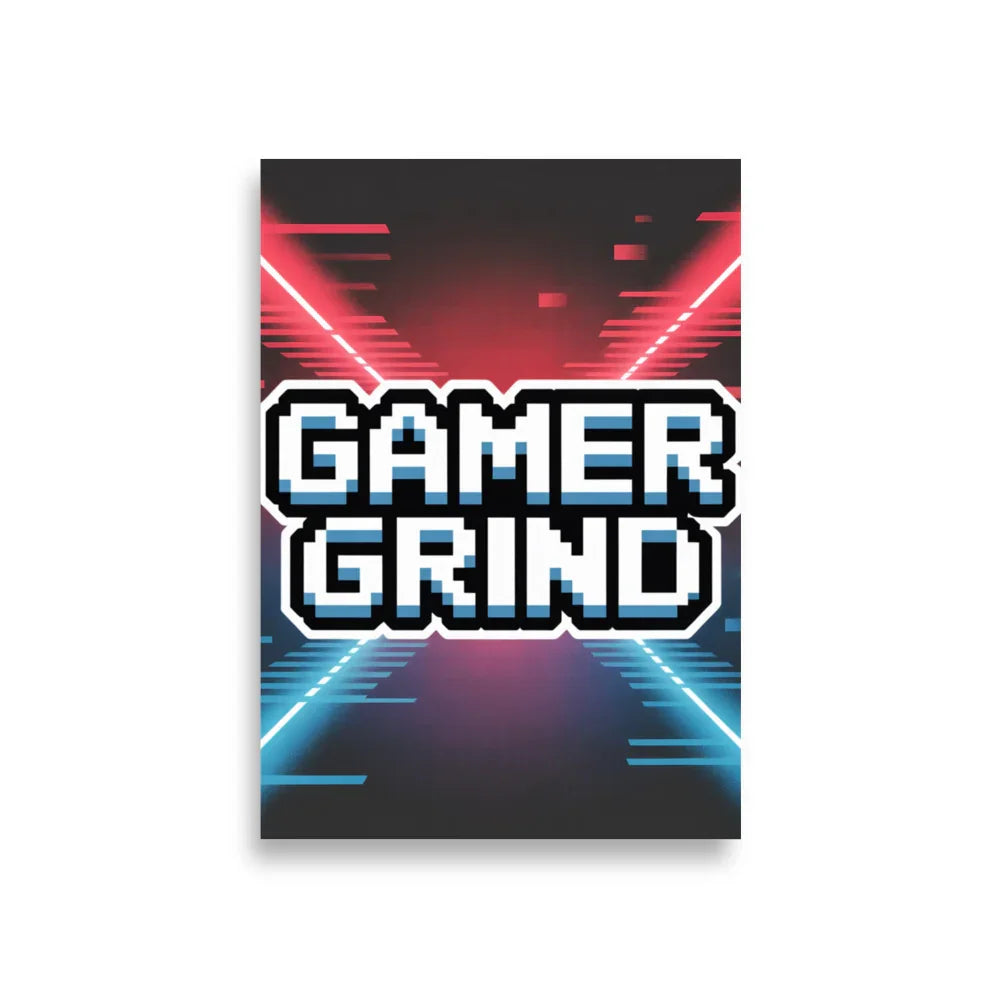 Gamer Grind – Neon Pixel Motivational Gaming Wall Art - RaZits