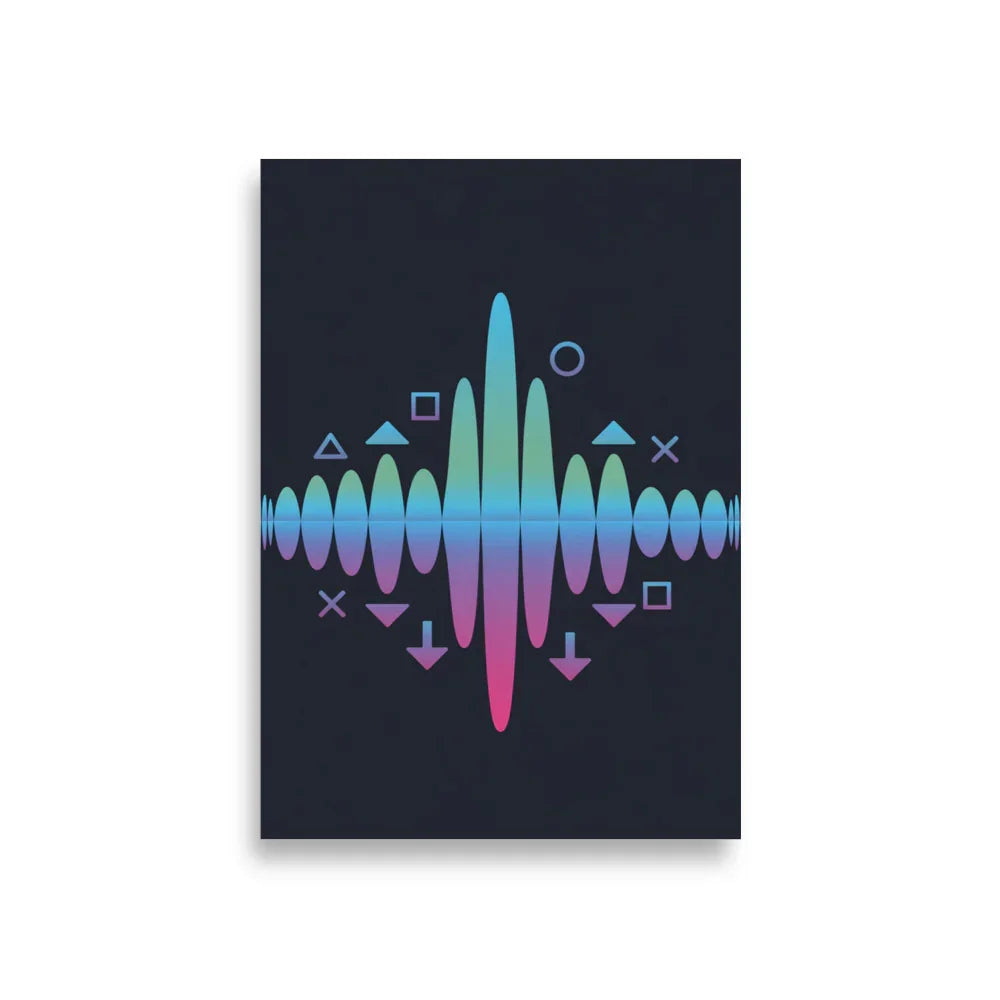 Neon Waveform Gaming Energy Art – RGB Sound Pulse Wall Decor - RaZits