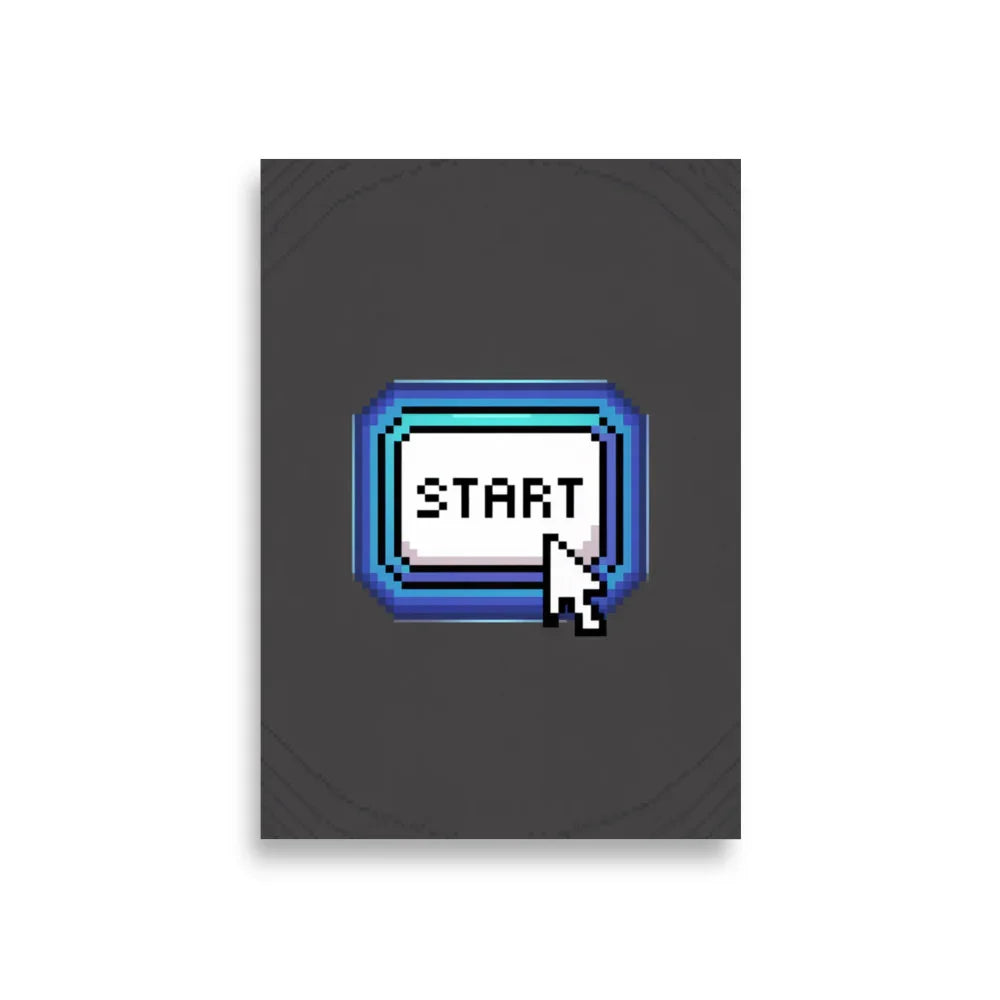 Start Button Pixel Art – Retro Minimal Gaming Design - RaZits