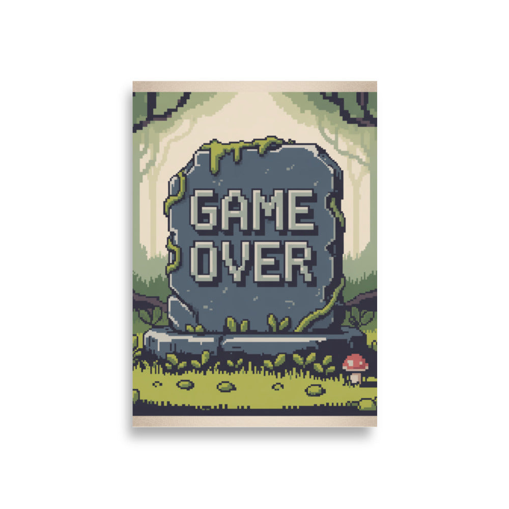 Epitaph in 8-Bit pixel forest poster close-up 189gsm matte texture detail