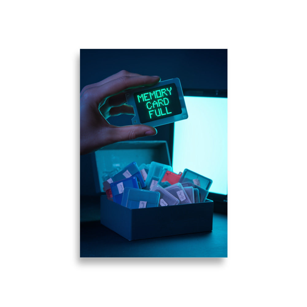 Storage Full memory card gaming poster close-up 189gsm matte texture detail