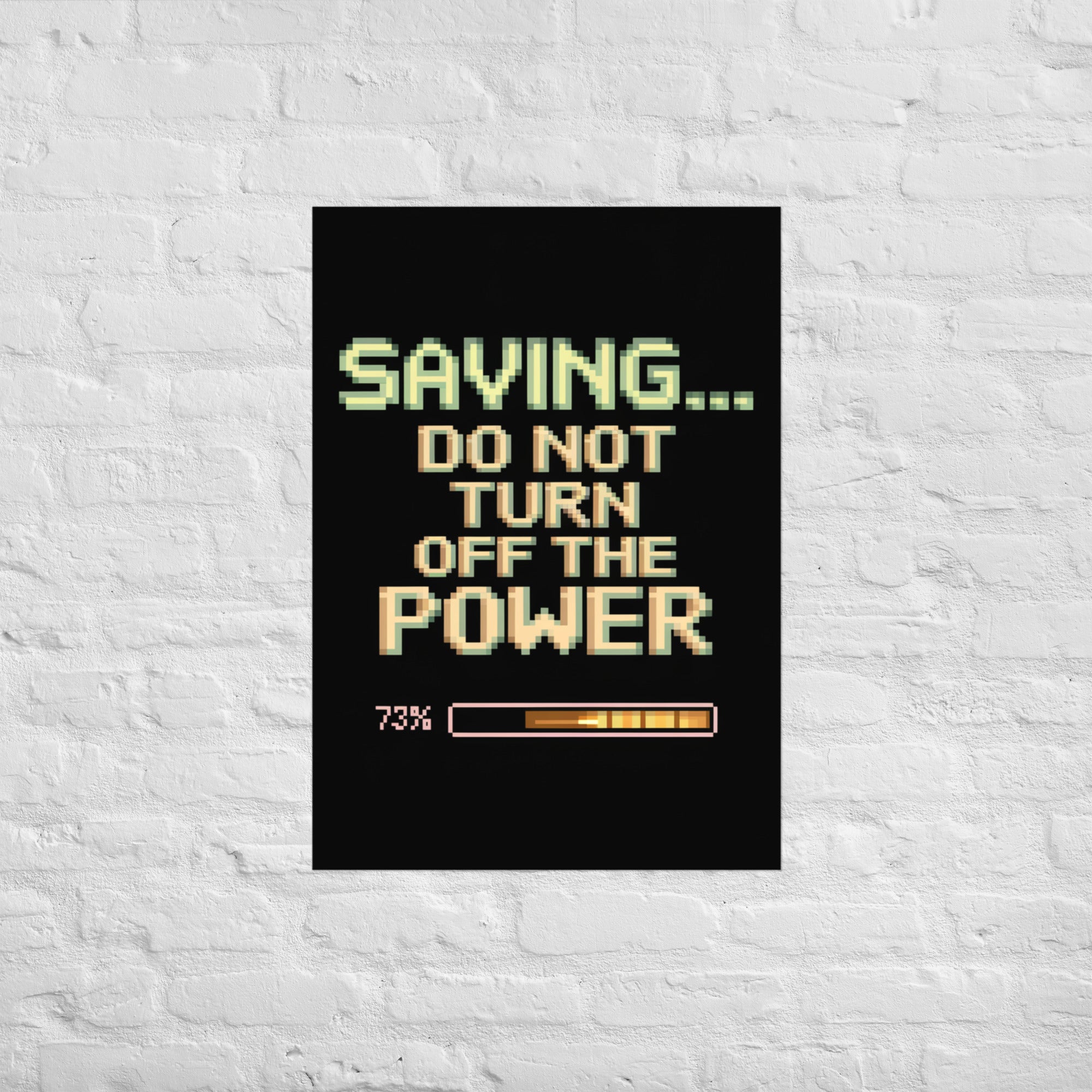 Save Point retro gaming poster styled on gaming room wall