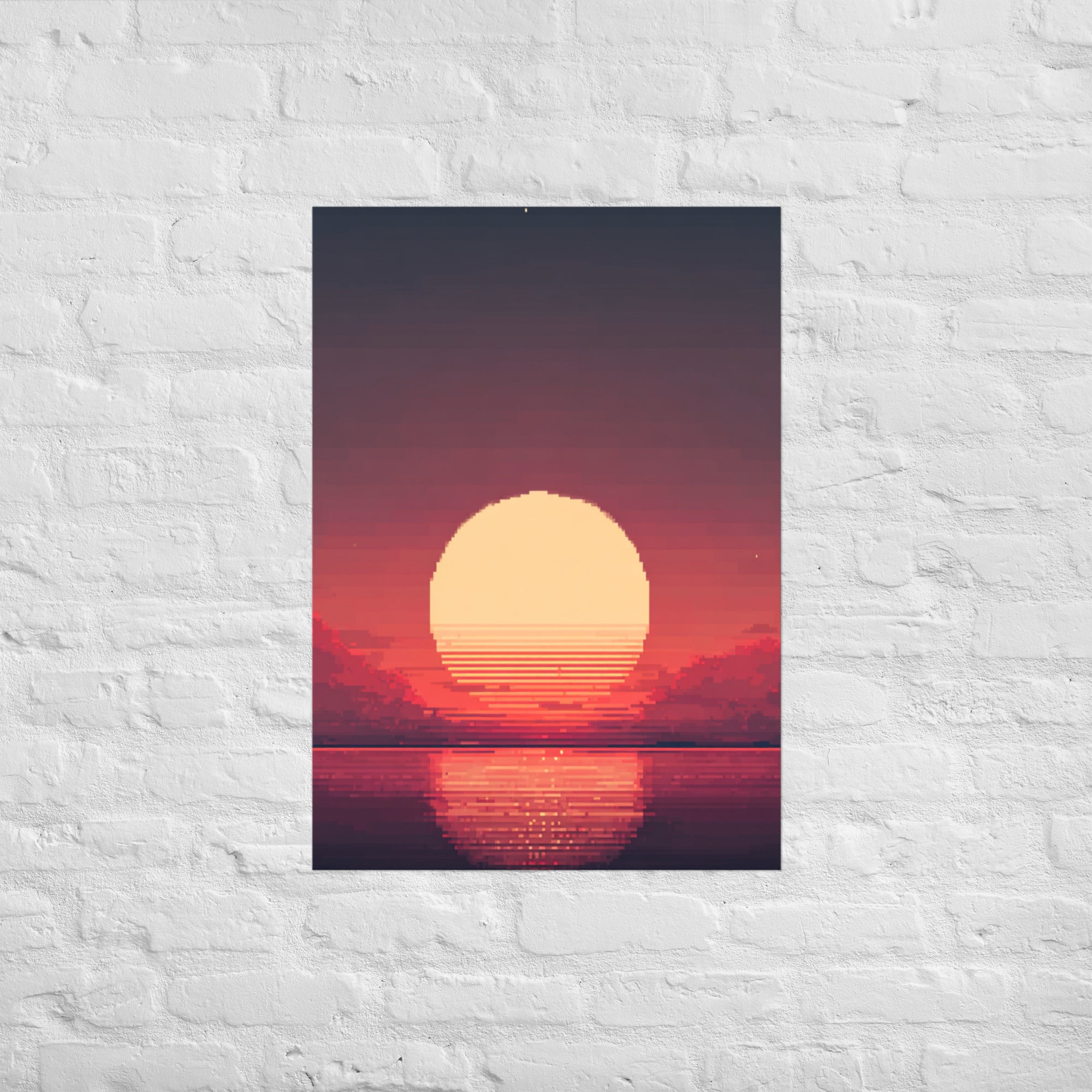 Pixel Dawn 8-bit retro gaming poster hero shot matte museum-grade print