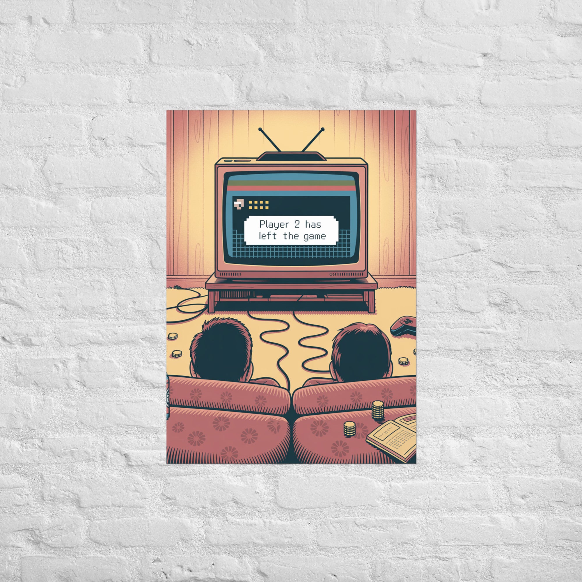 Player 2 Has Left the Game humor wall art, A1