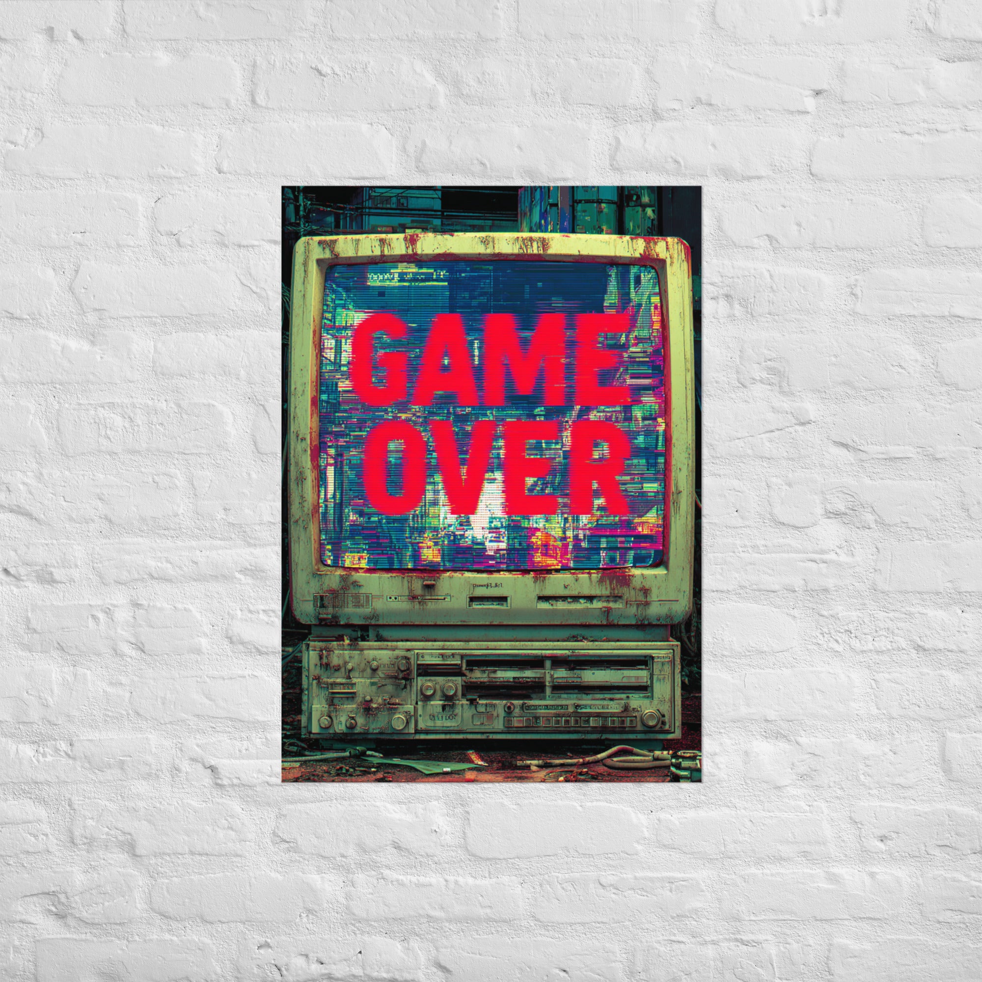 Signal Lost Game Over wall art, A1
