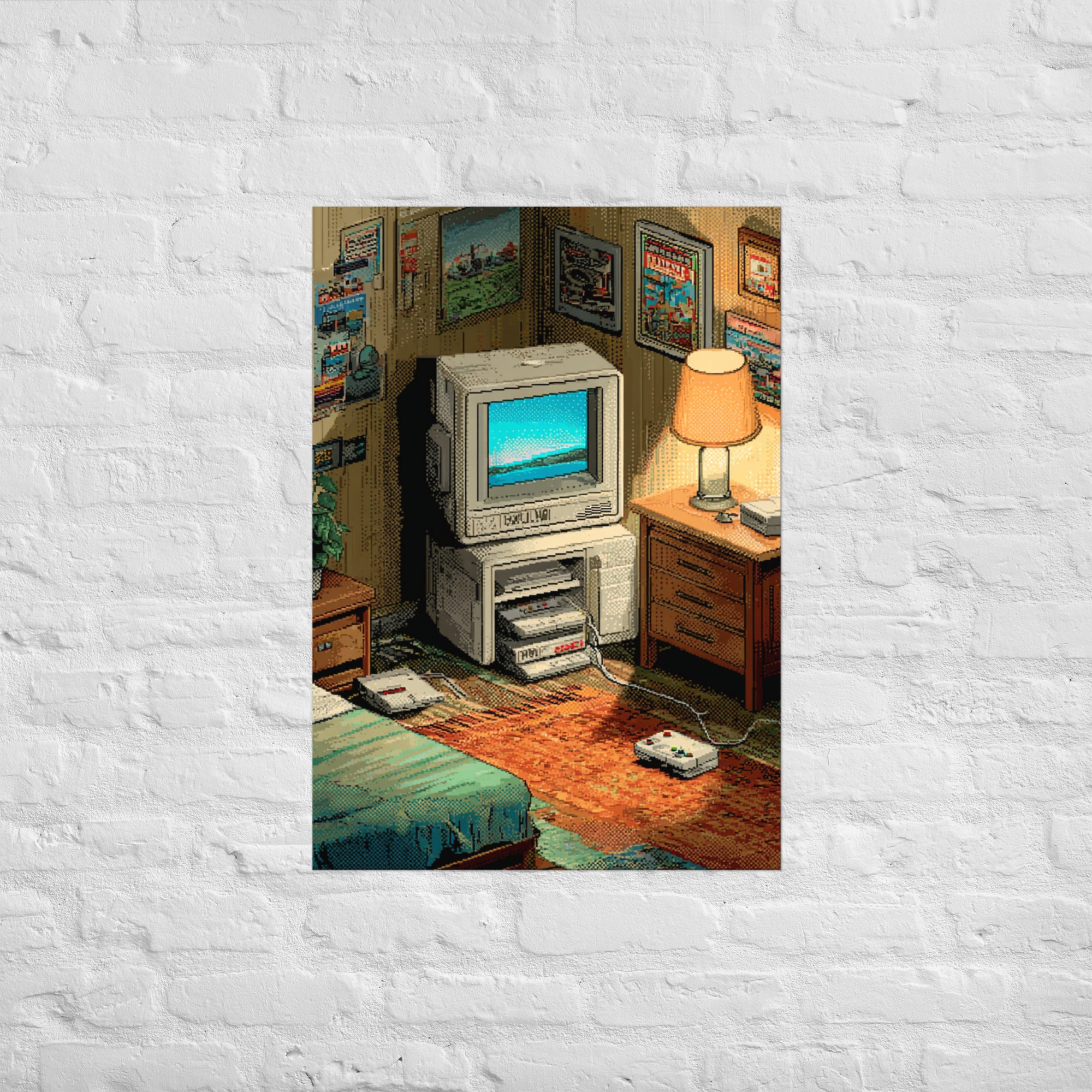 Corner of the Room isometric gaming wall art, A1