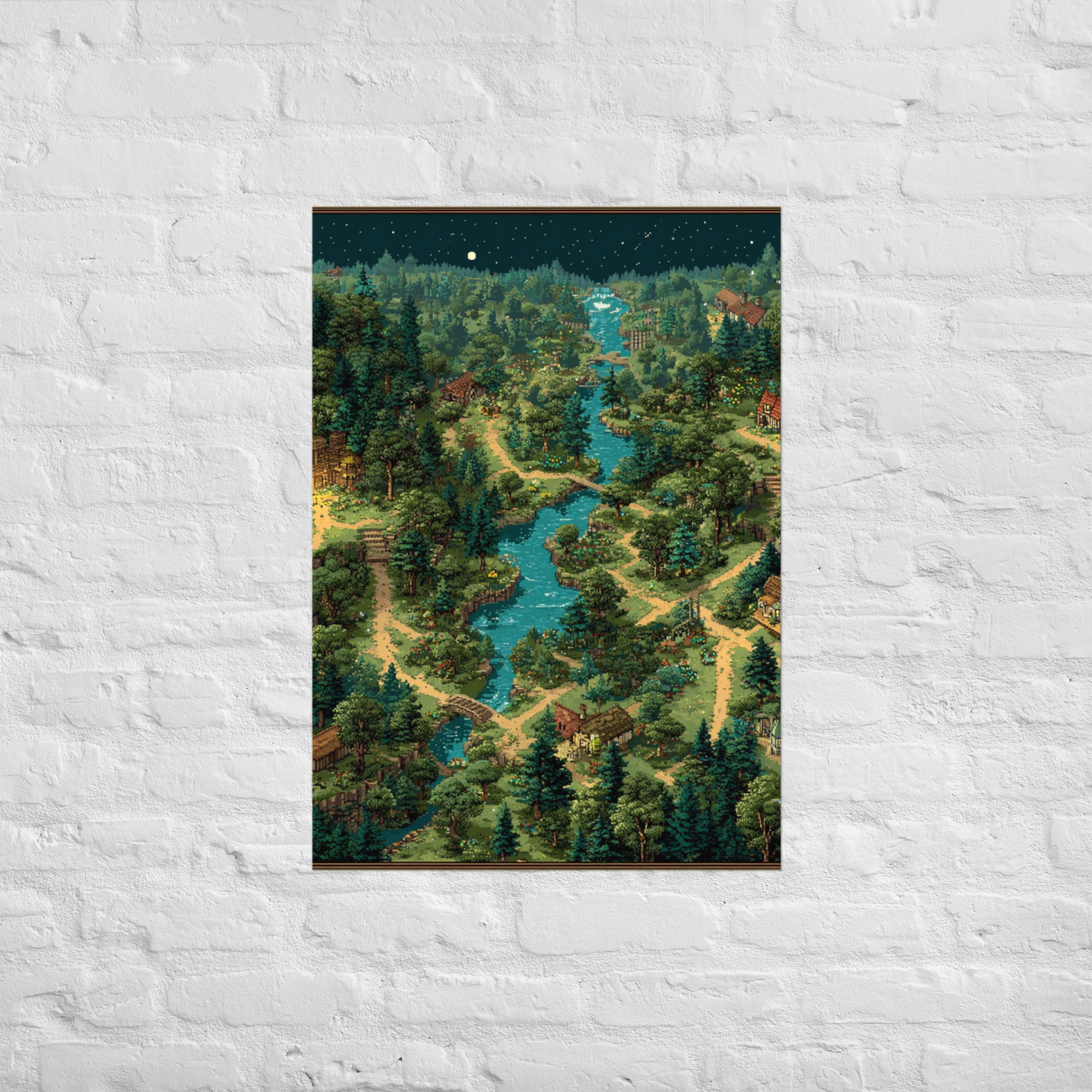 The Overworld at 3AM pixel wall art, A1