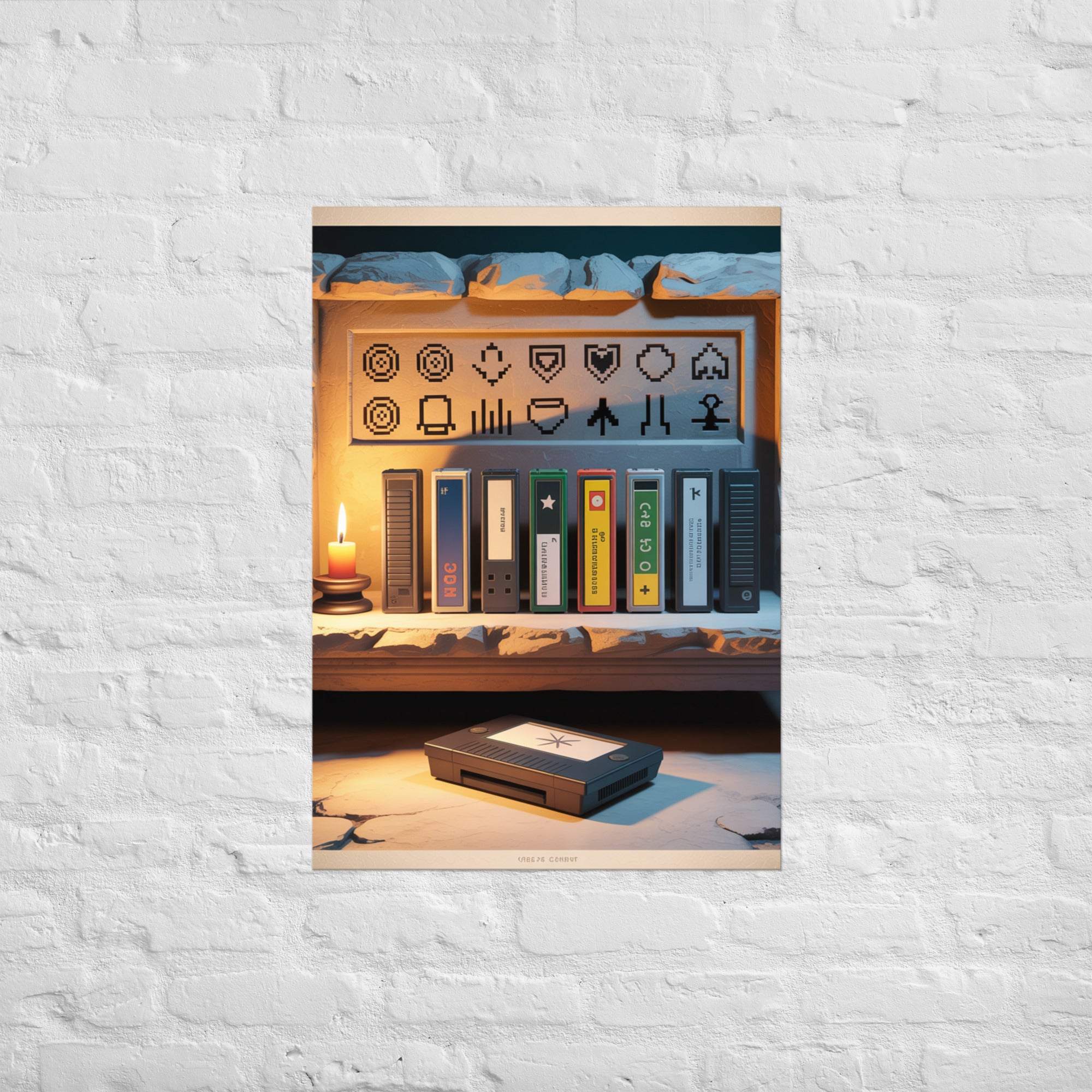 The Cartridge Altar retro gaming wall art, A1
