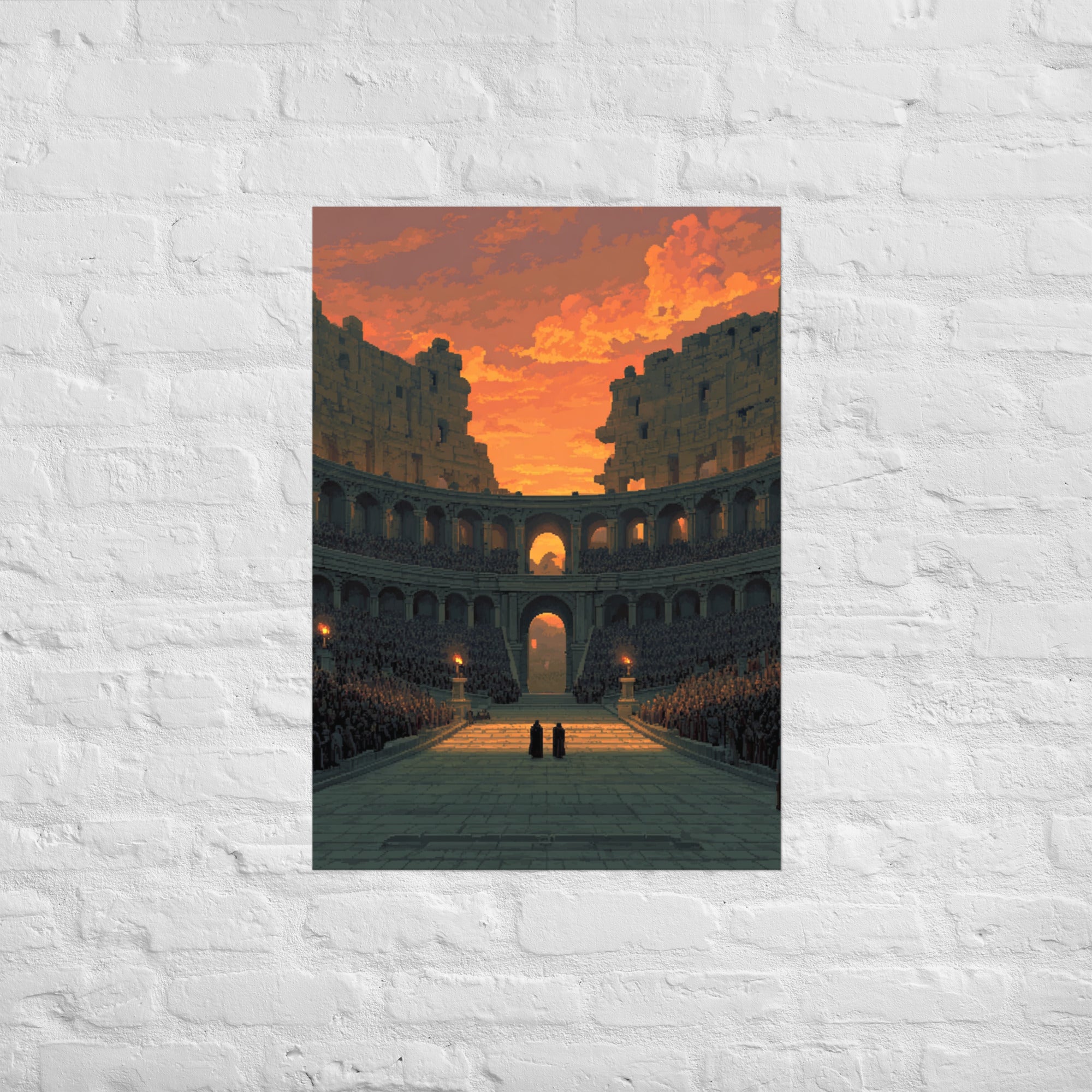 The Pixel Colosseum cinematic wall art, A1
