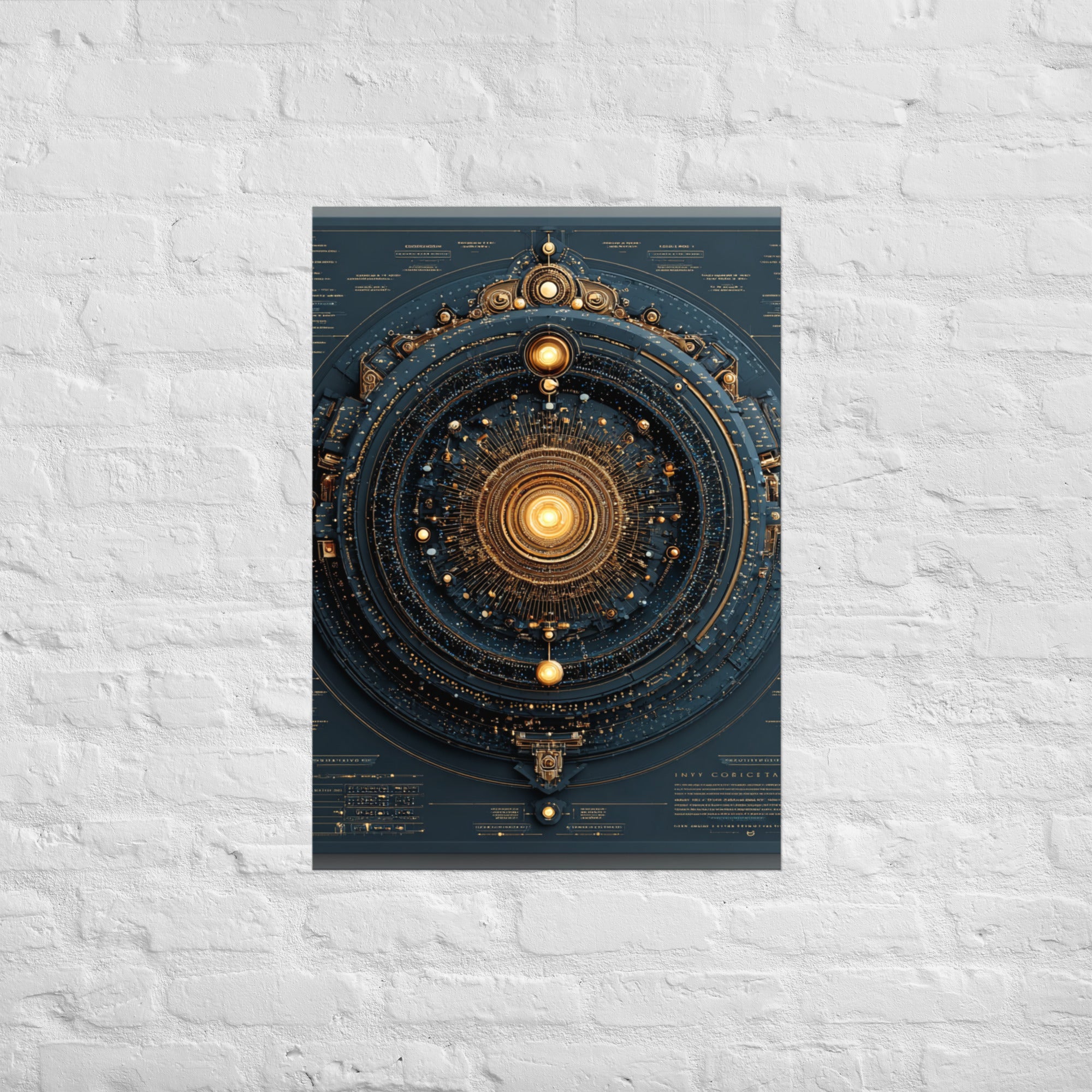 Convergence Schematic retro console blueprint wall art, A1