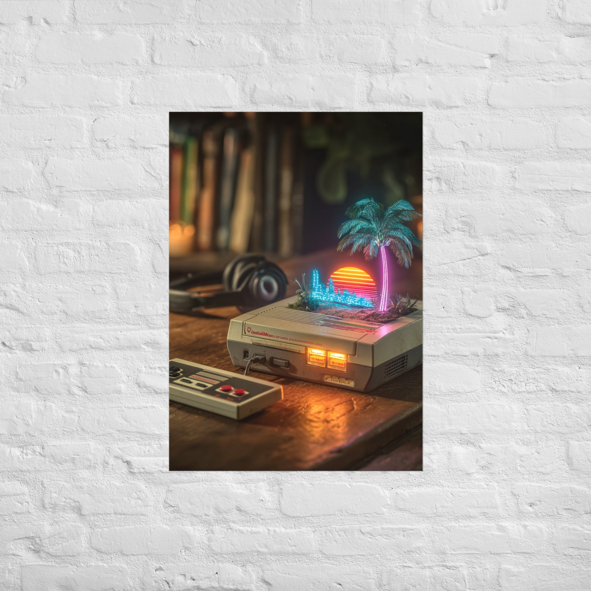 The Dreaming Console synthwave wall art, A1
