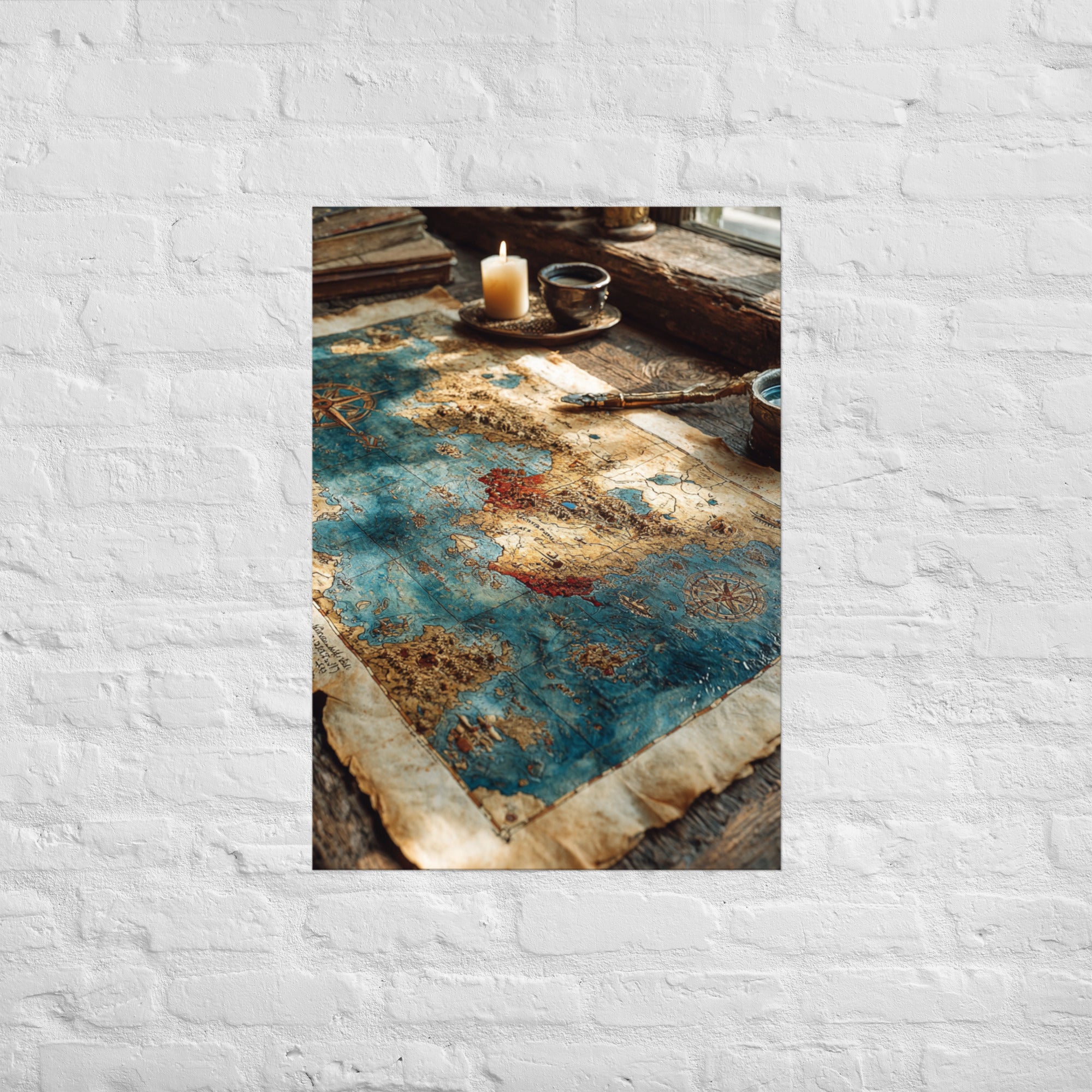 Cartographer's Last Save pixel art wall art, A1 size