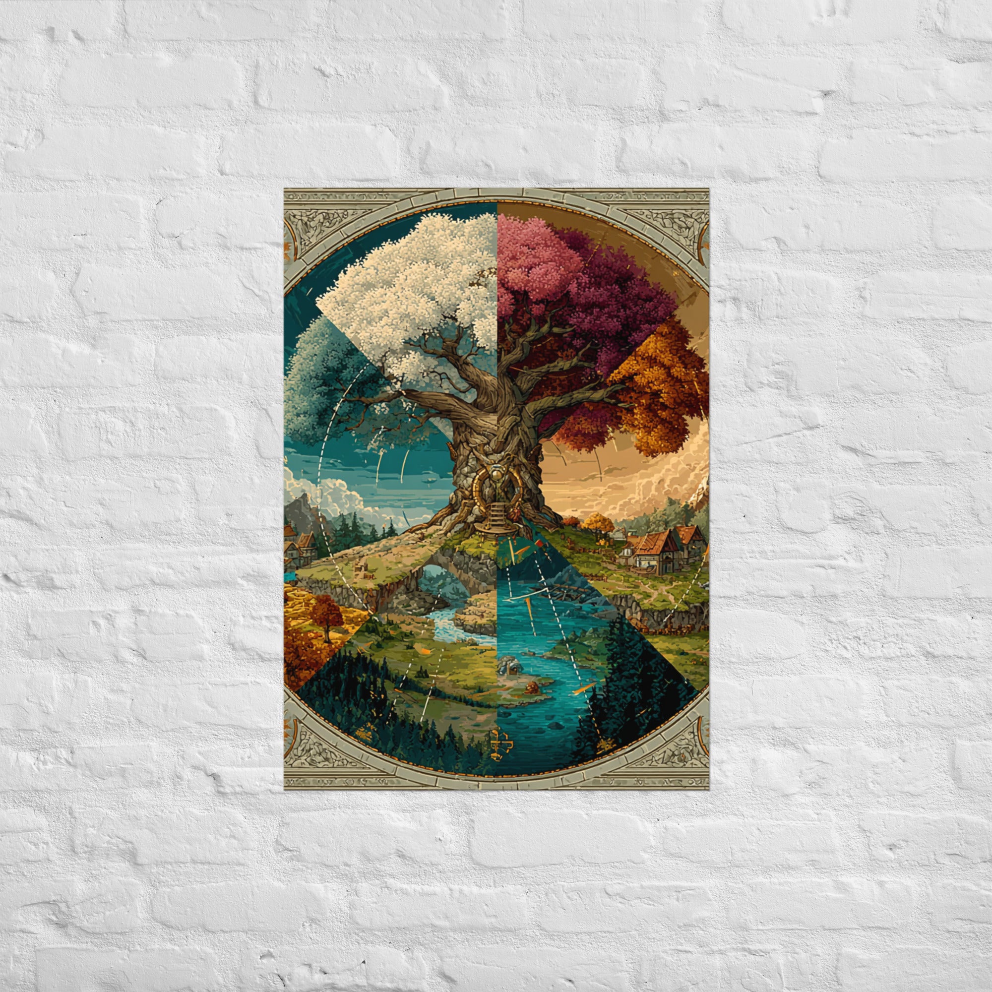 Seasons of the Realm fantasy map wall art on Enhanced Matte Paper, A1 size