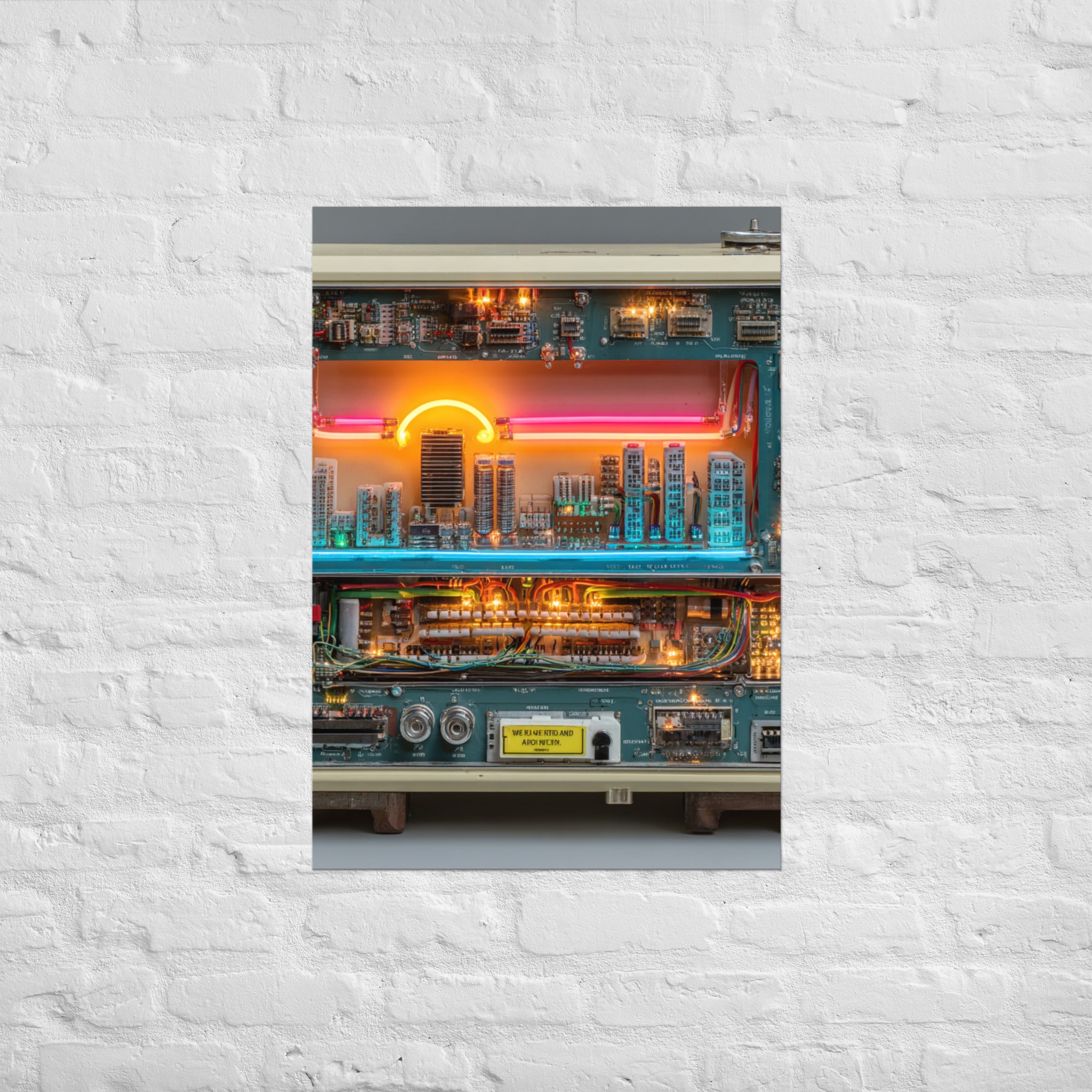 Circuitboard Sunrise arcade wall art on Enhanced Matte Paper, A1 size