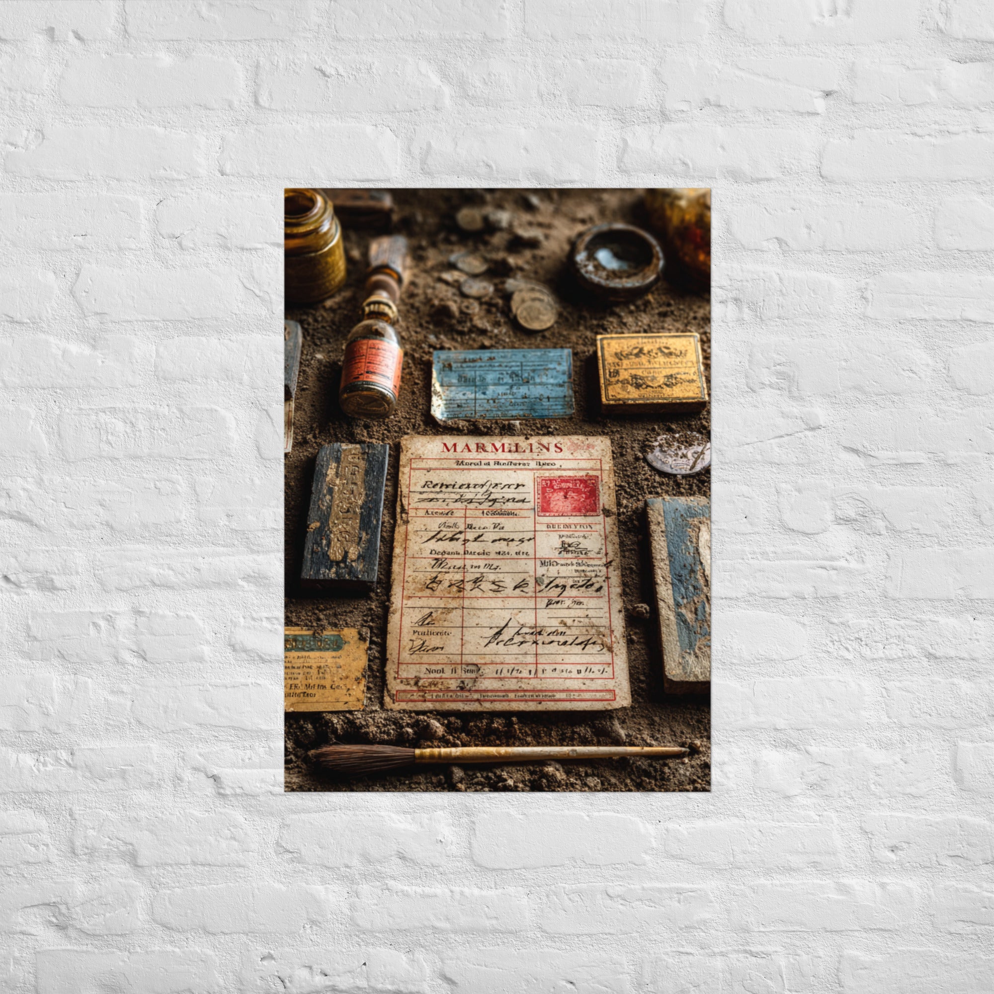 Tokens of Devotion arcade memorabilia wall art on Enhanced Matte Paper, A1 size