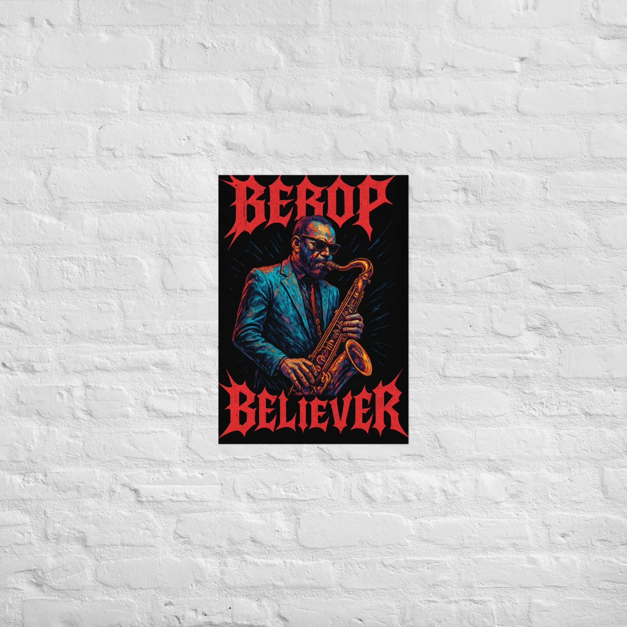 Bebop Believer Poster – Cool Sax Solo in Bold Colors - RaZits