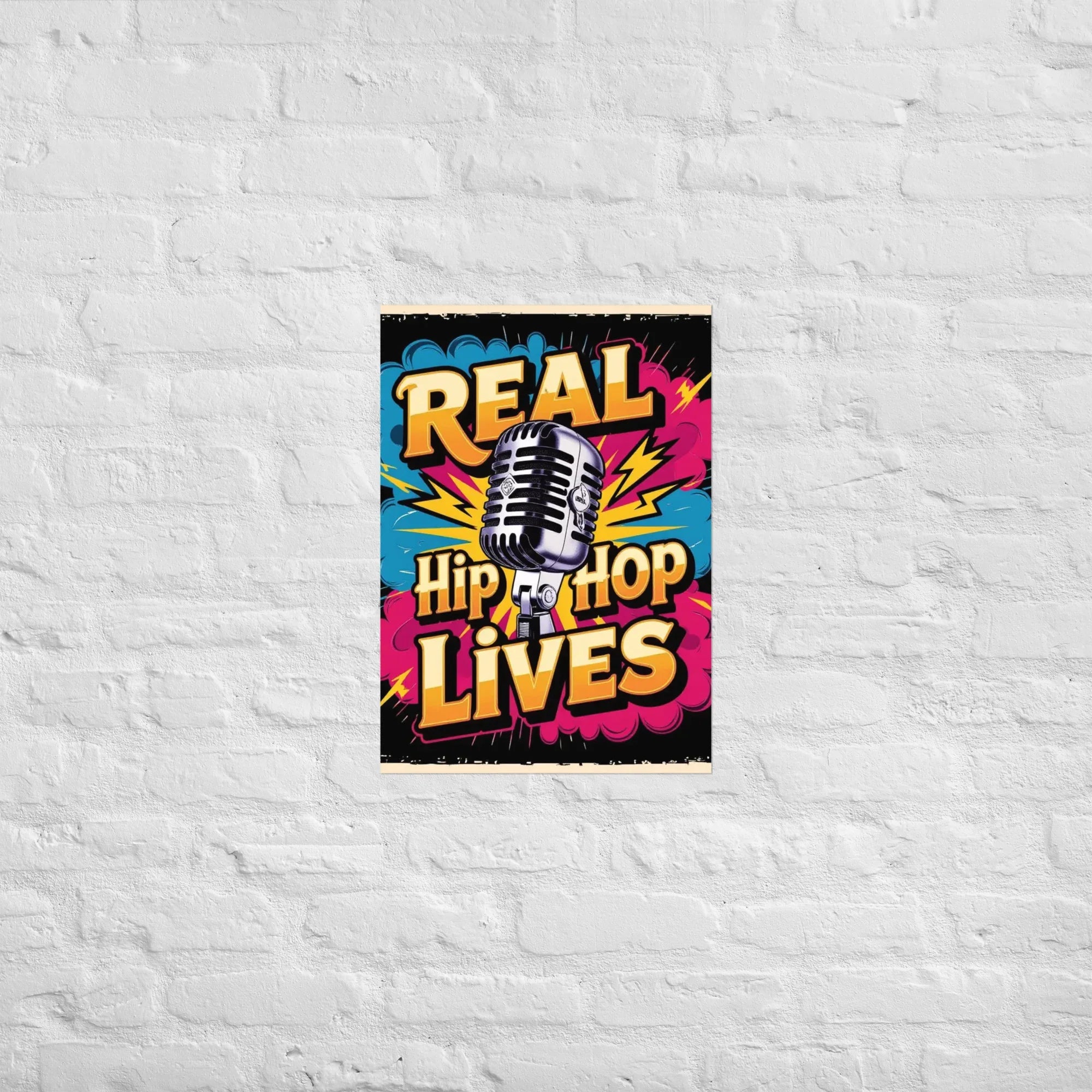 Real Hip Hop Lives Poster – Vintage Mic Boom Art - RaZits