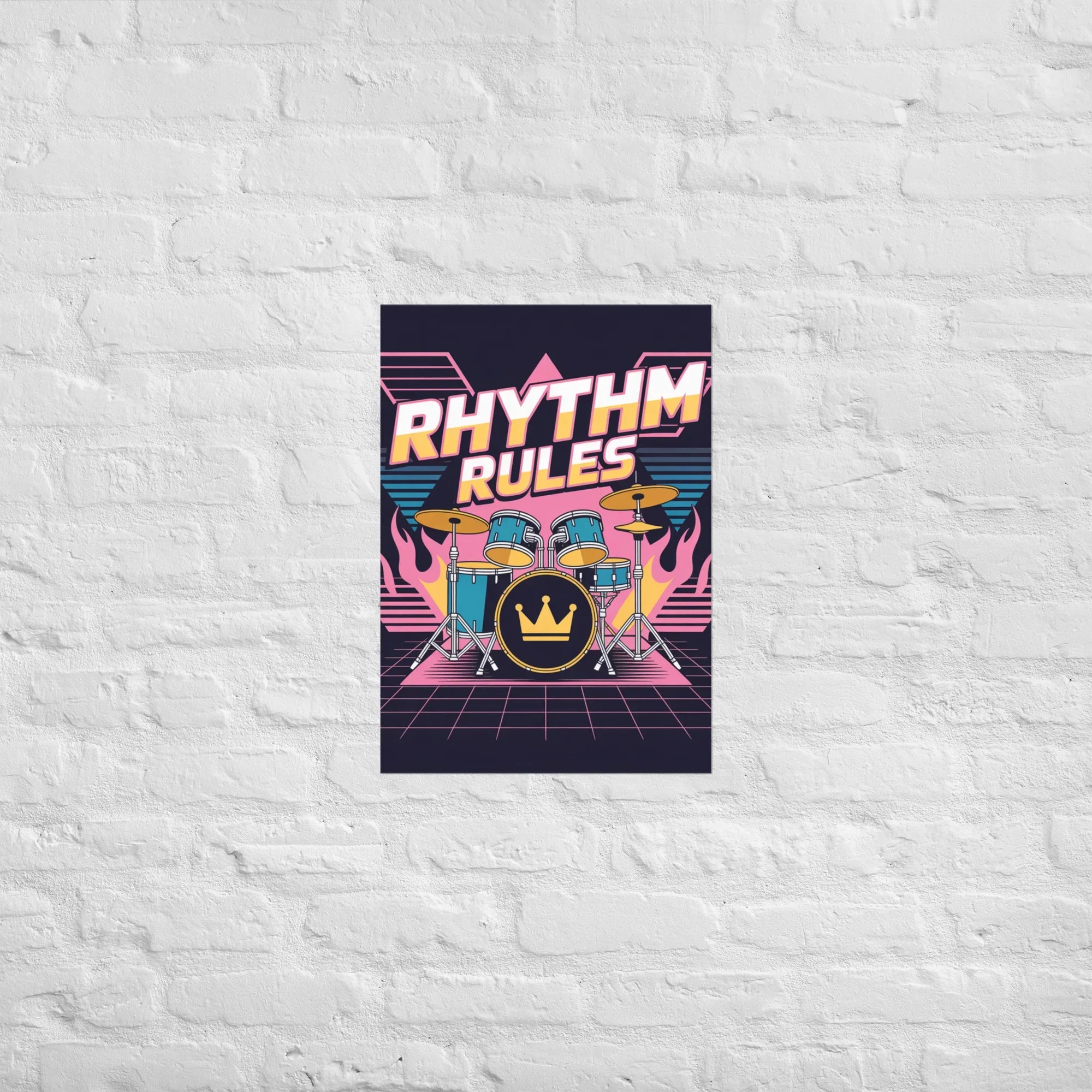 Rhythm Rules Poster – Neon Crown Drum Power - RaZits