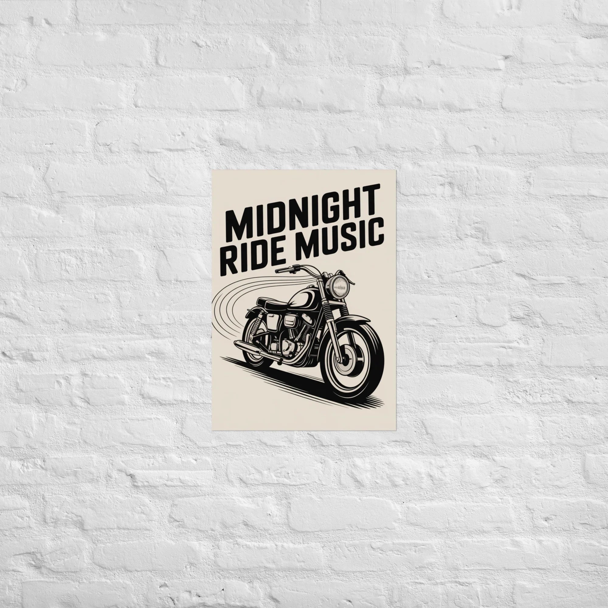 Midnight Ride Music Poster – Vintage Motorcycle Soundwave - RaZits