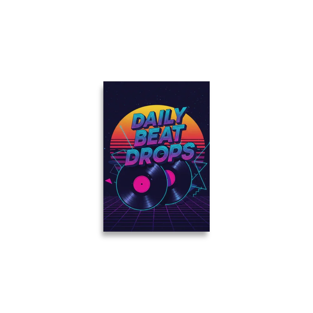 Daily Beat Drops Poster – Neon Vinyl Dream Aesthetic - RaZits