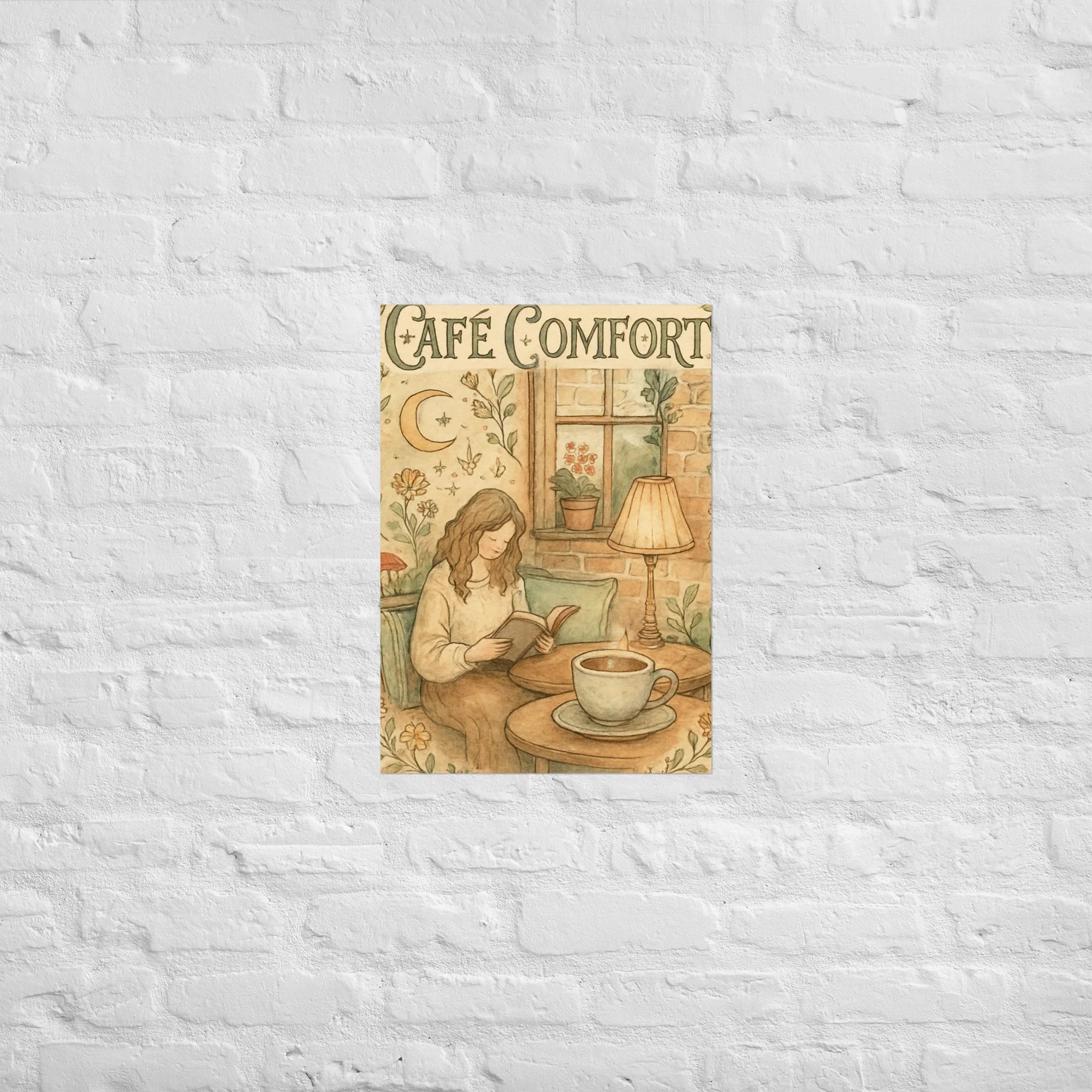 Café Comfort Poster – Cozy Reading Nook Art Print - RaZits