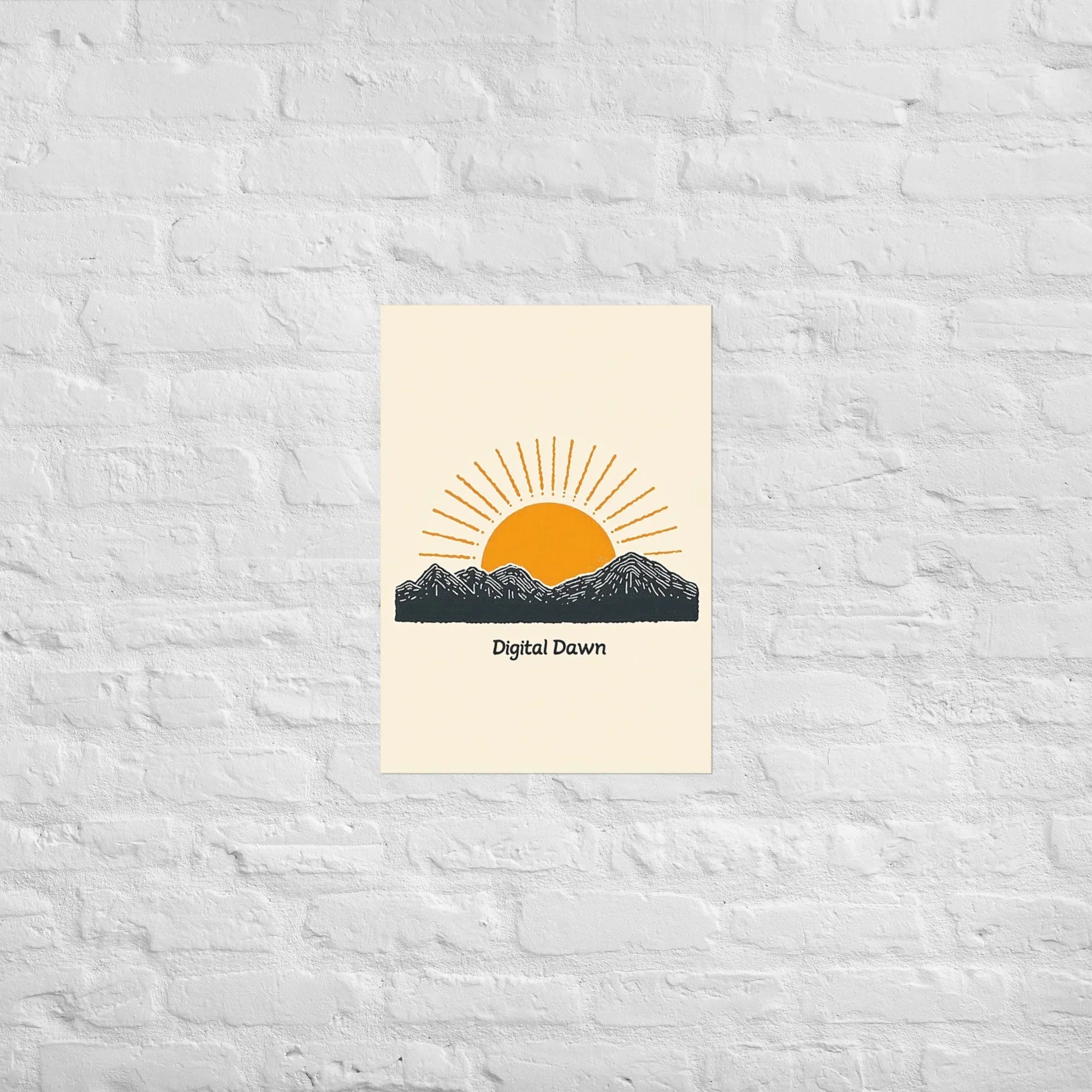 Digital Dawn Poster – Minimal Sunrise with a Tech Vibe - RaZits