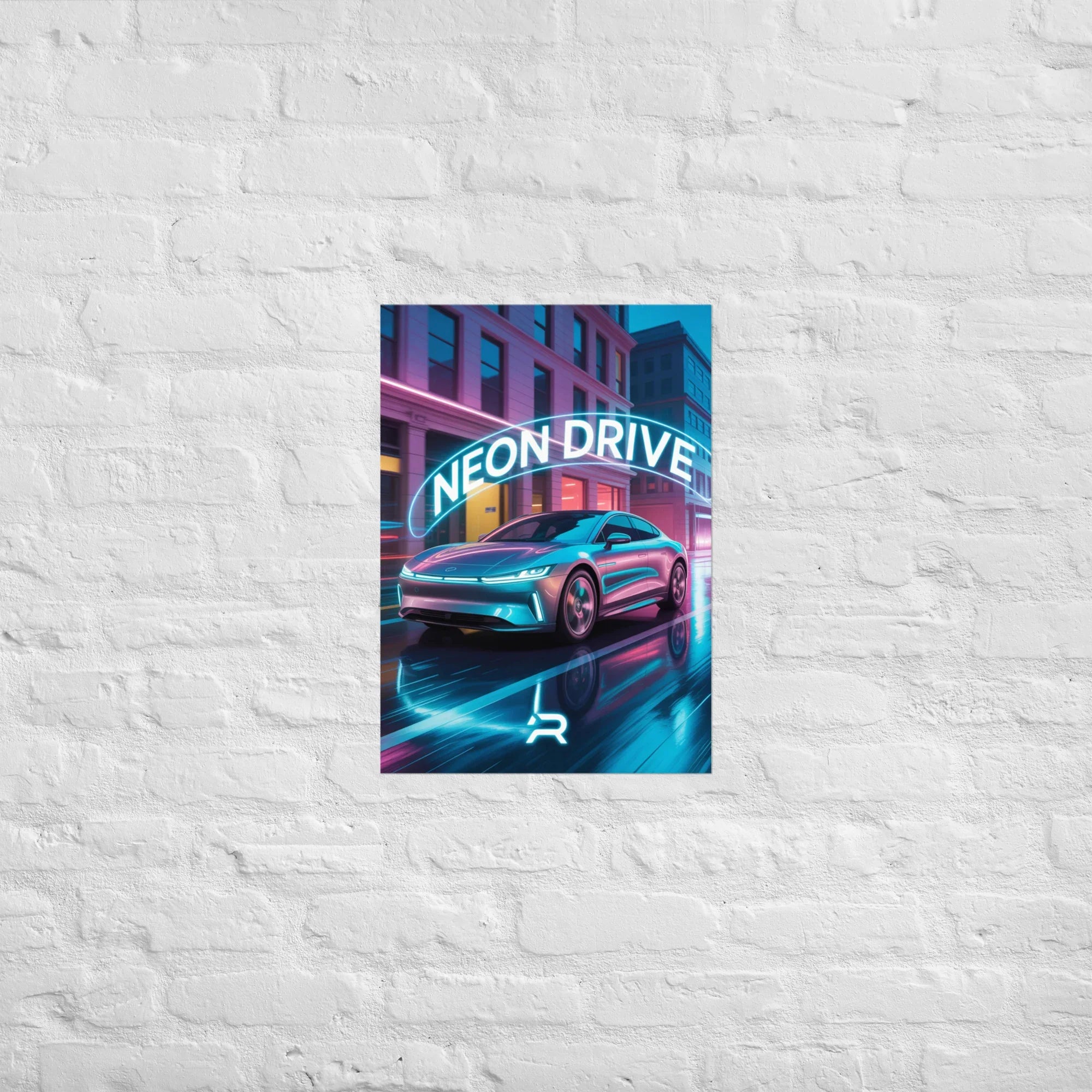 Neon Drive Poster – Retro Futuristic Synthwave Vibes - RaZits