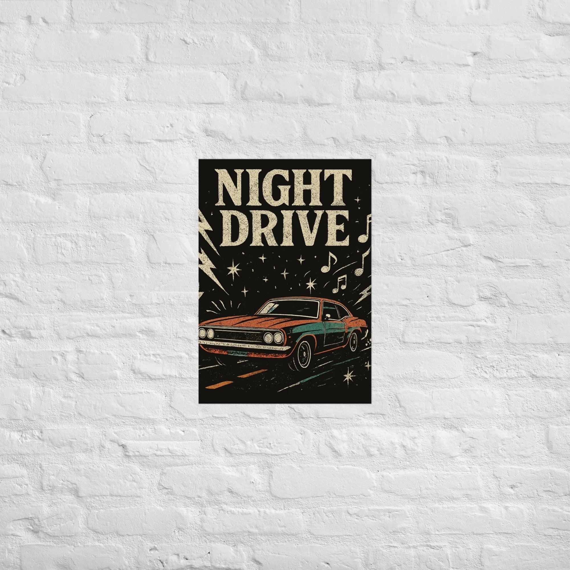Night Drive Poster – Moody Retro Roadtrip - RaZits