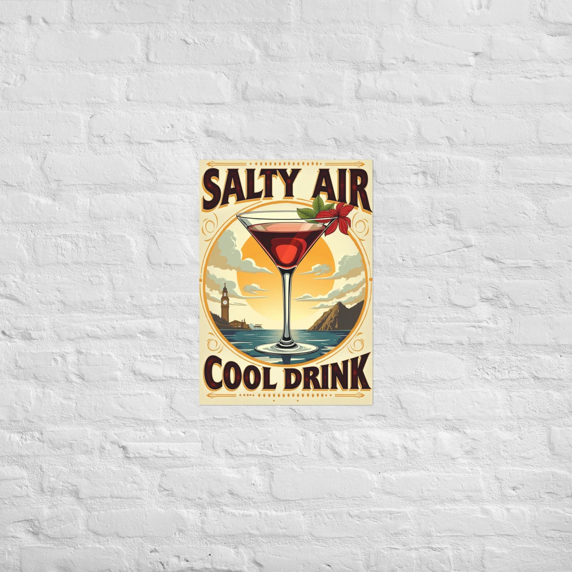 Salty Air, Cool Drink – Coastal Martini Poster - RaZits