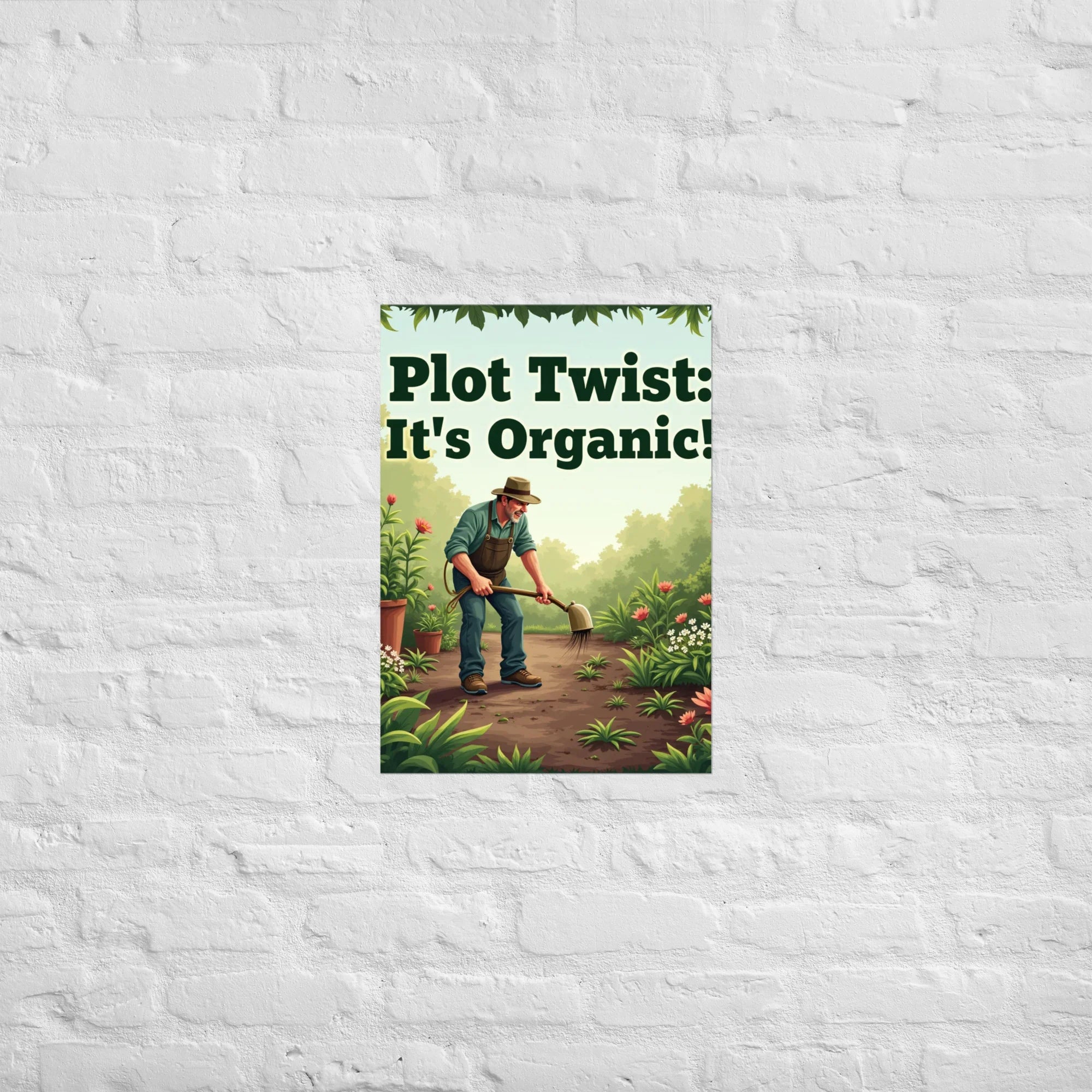 Organic Garden Art Print – Humorous Farmer Floral Poster - RaZits