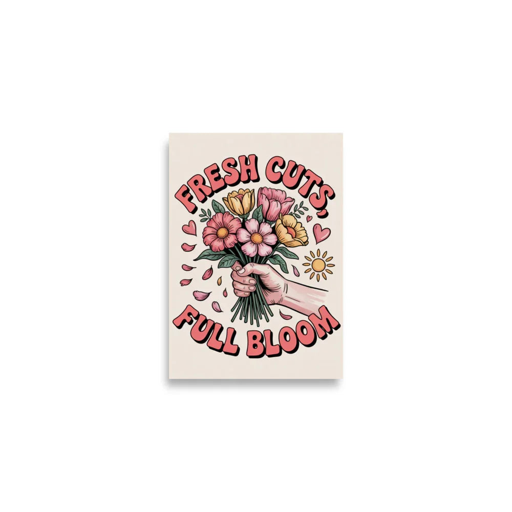 Bouquet Art Print – Fresh Cuts Full Bloom Floral Illustration - RaZits