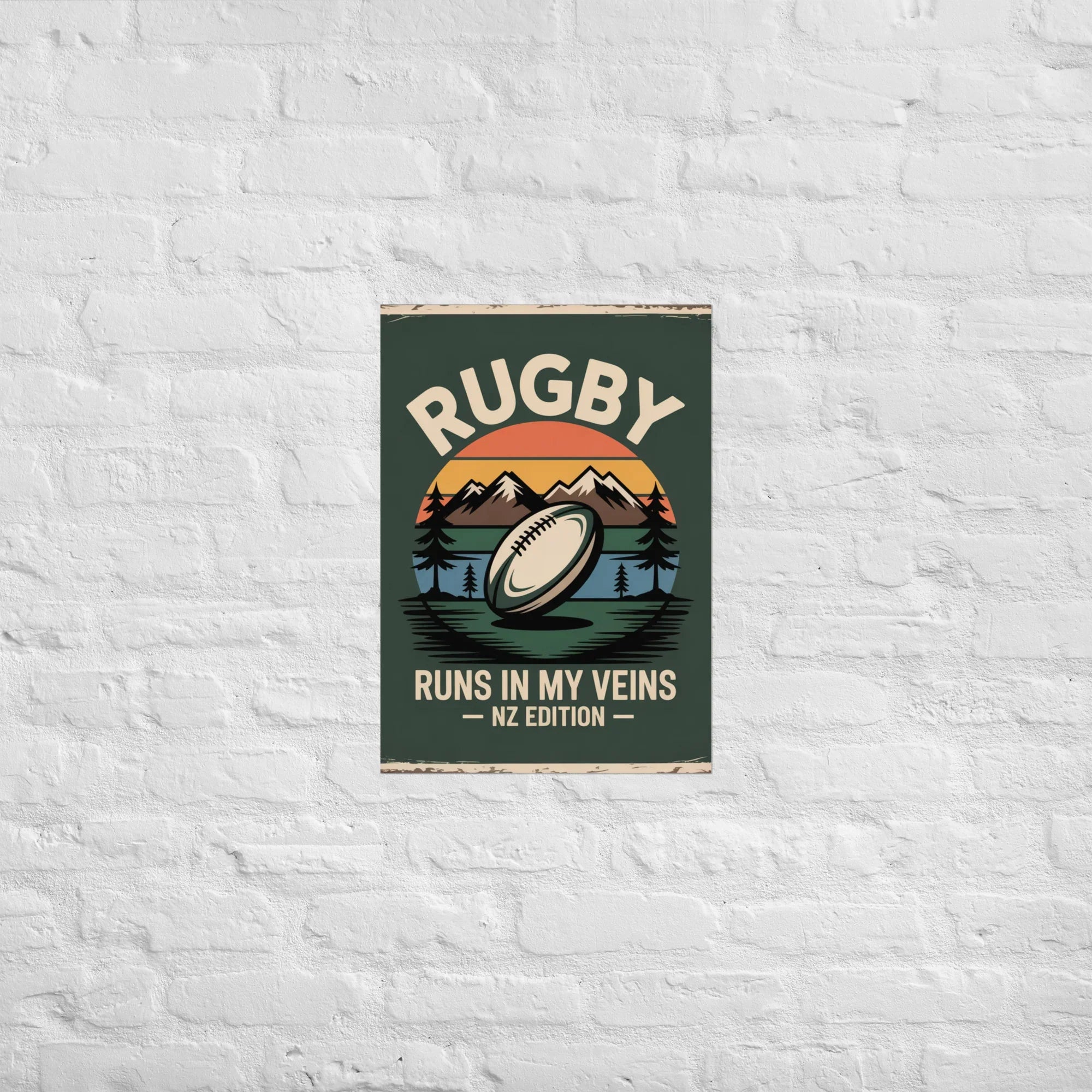 Rugby Runs in My Veins – New Zealand Edition Poster - RaZits