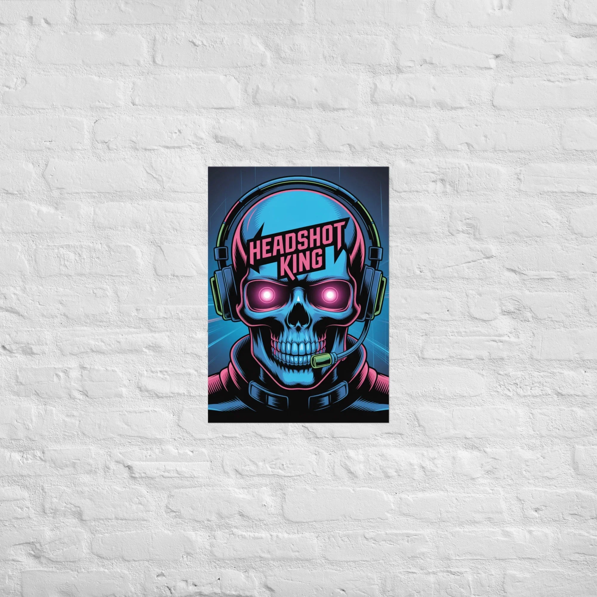 Headshot King – Cyberpunk Gamer Art for Futuristic Esports Room Decor - RaZits