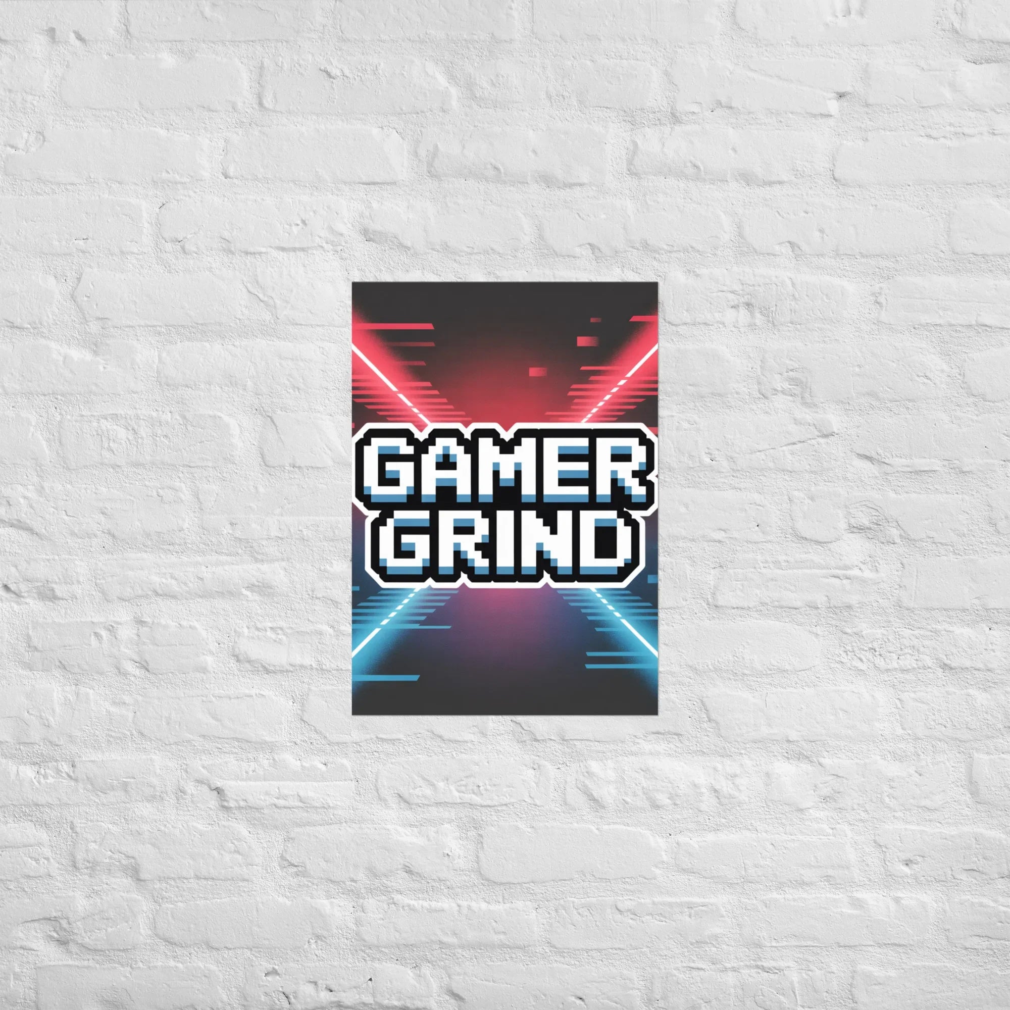 Gamer Grind – Neon Pixel Motivational Gaming Wall Art - RaZits