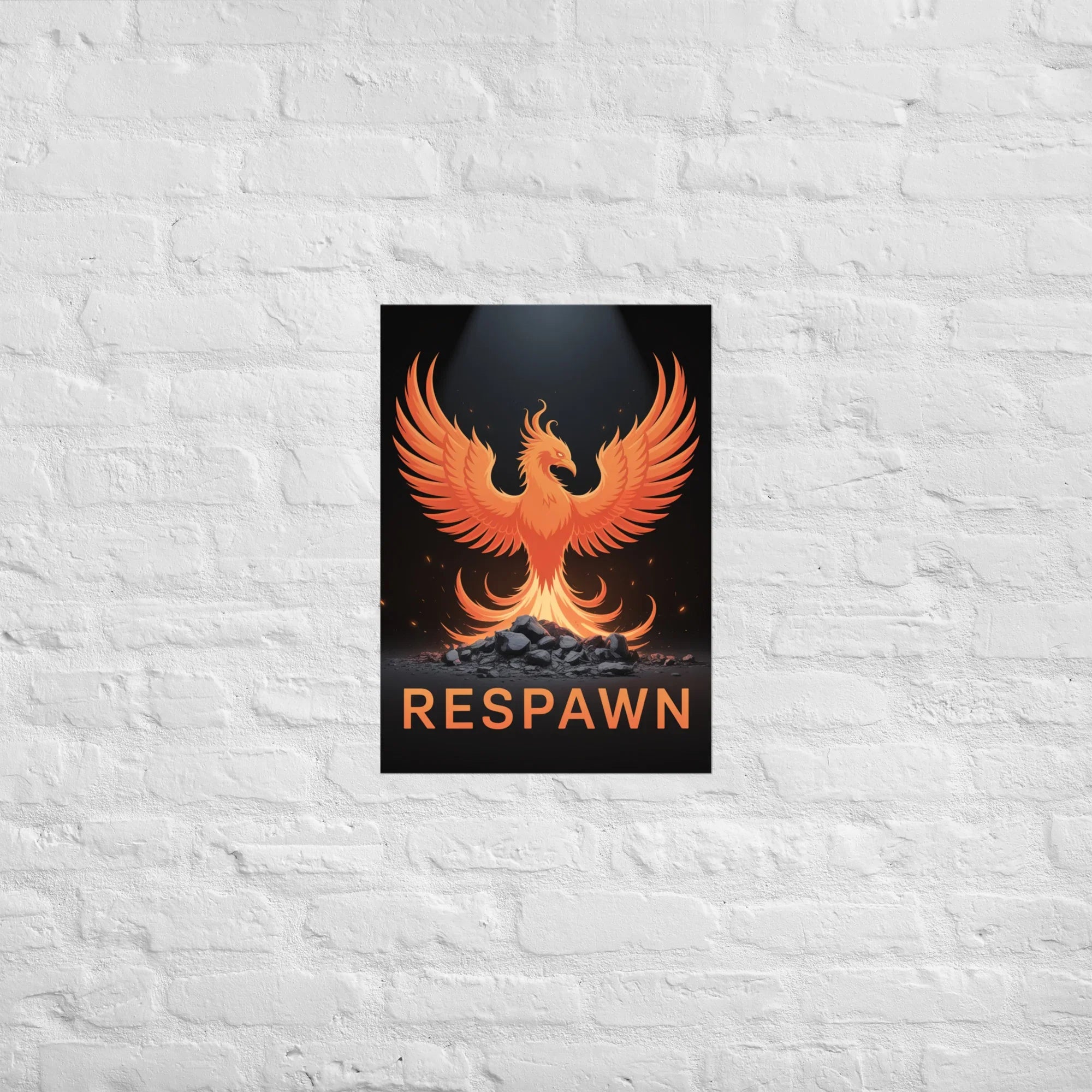 RESPAWN – Phoenix Rebirth Motivational Gaming Poster - RaZits