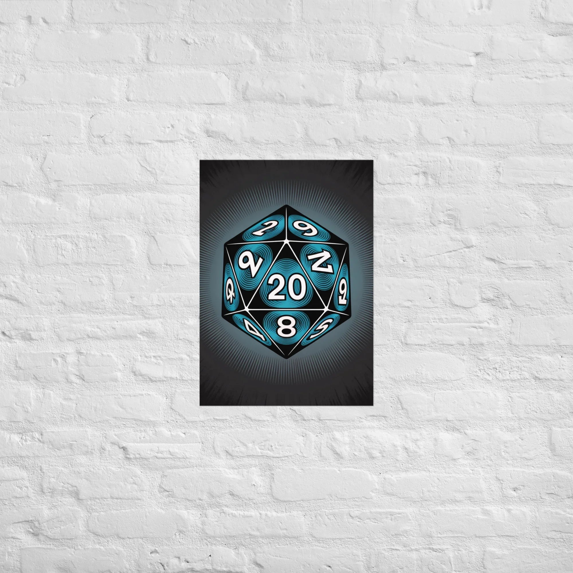 Roll For Glory – D20 Dice Art Poster for RPG Fans and Dungeon Masters - RaZits