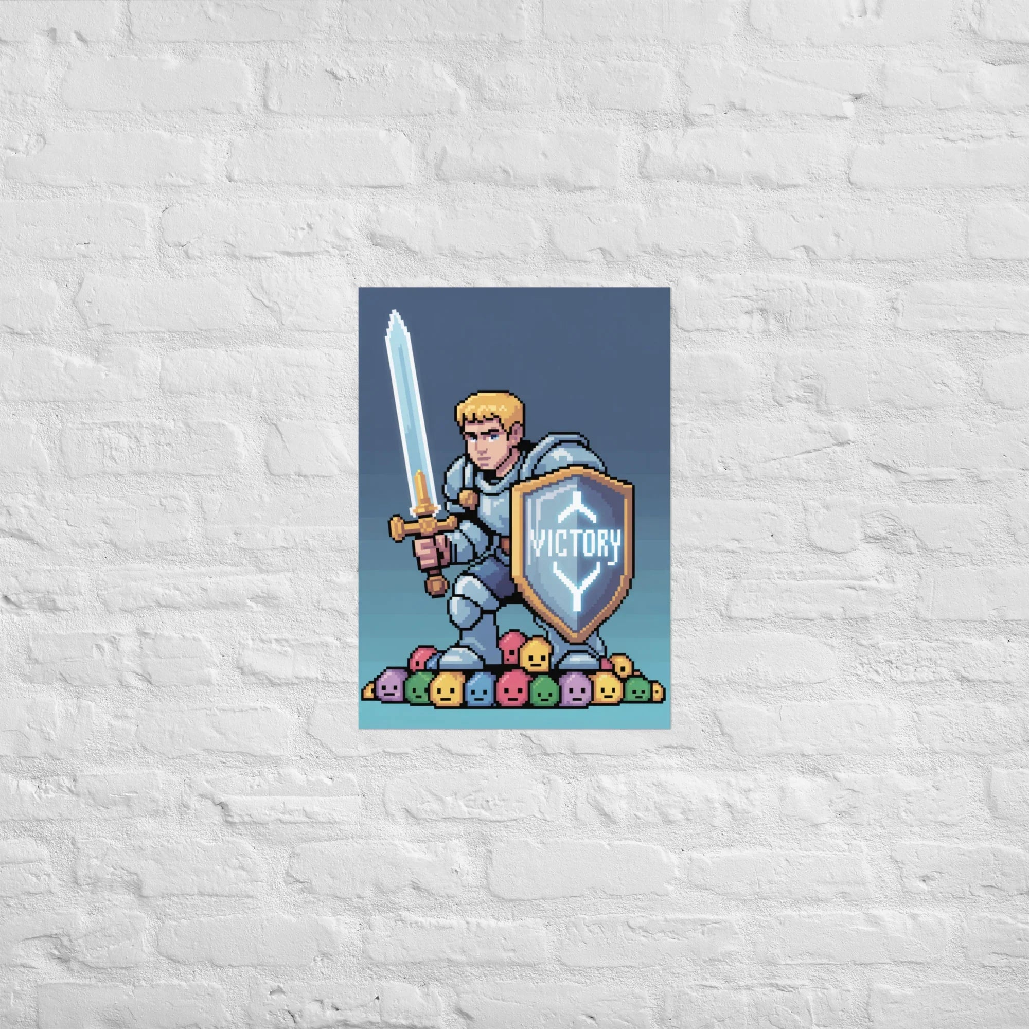 Retro Pixel Art Gaming Poster – Cool 16x16 Vaporwave Wall Print for Gamers - RaZits