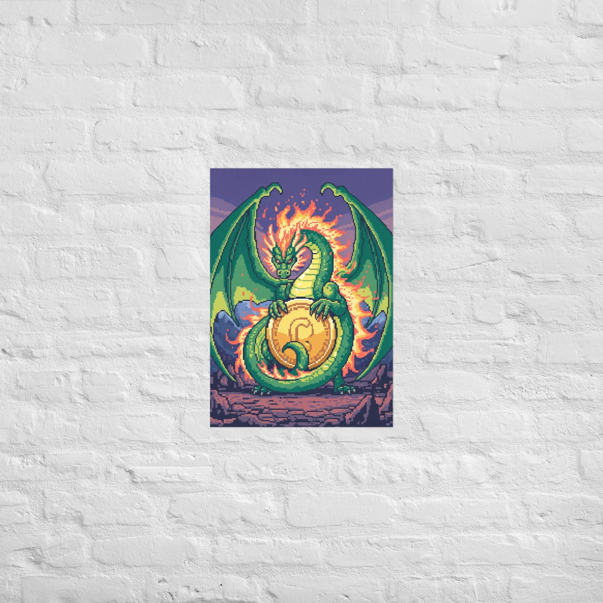 Pixel Dragon Guardian Boss Battle Poster - RaZits