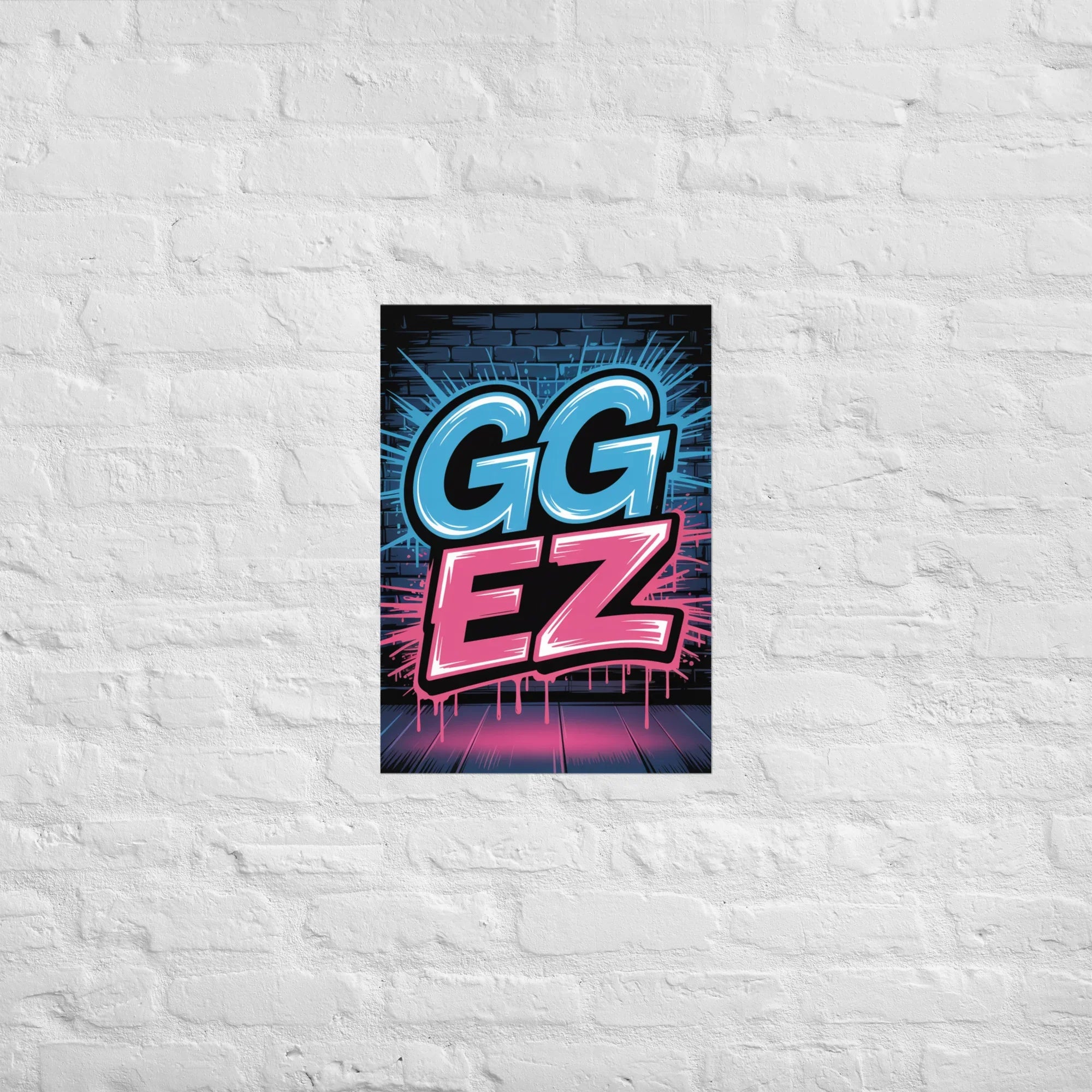 GG EZ - Neon Graffiti Gaming Poster - RaZits